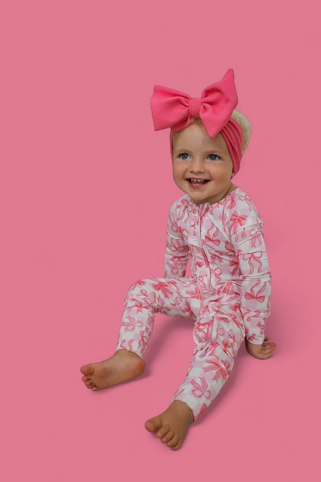 BOW CHECKERED CHARM DREAM RUFFLE ROMPER - Image 8
