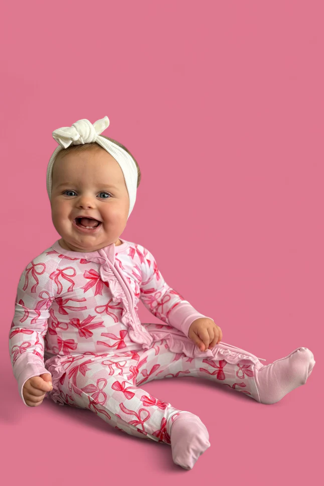 BOW CHECKERED CHARM DREAM RUFFLE ROMPER - Image 13