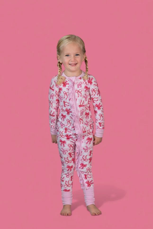 BOW CHECKERED CHARM DREAM RUFFLE ROMPER - Image 7