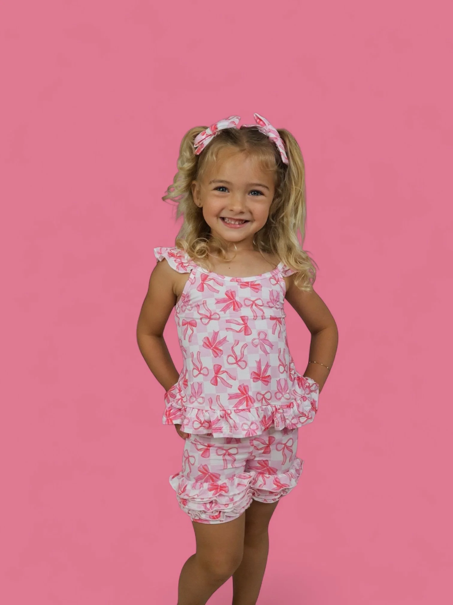 BOW CHECKERED CHARM DREAM RUFFLE SHORTS - Image 13