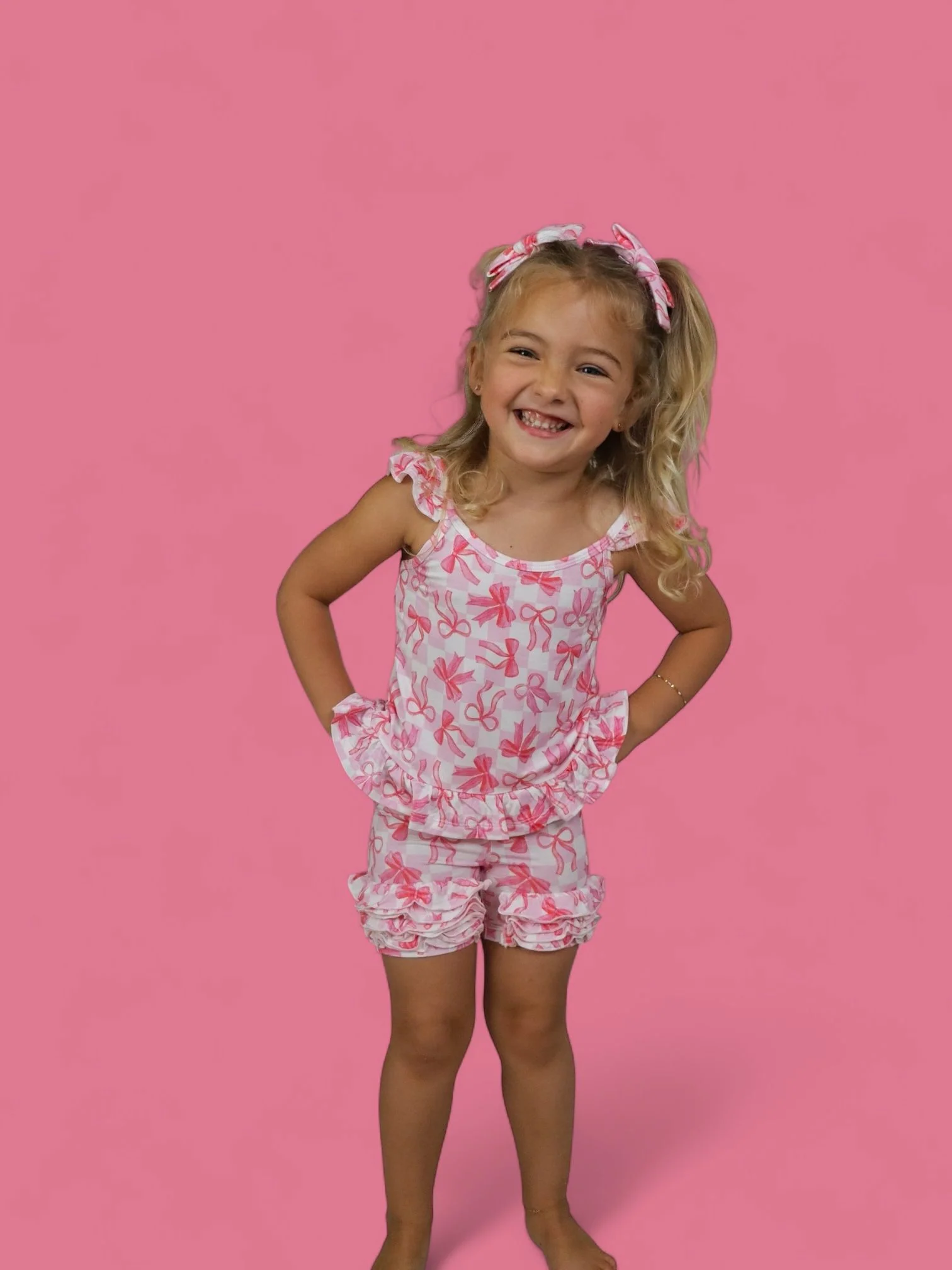 BOW CHECKERED CHARM DREAM RUFFLE SHORTS - Image 14