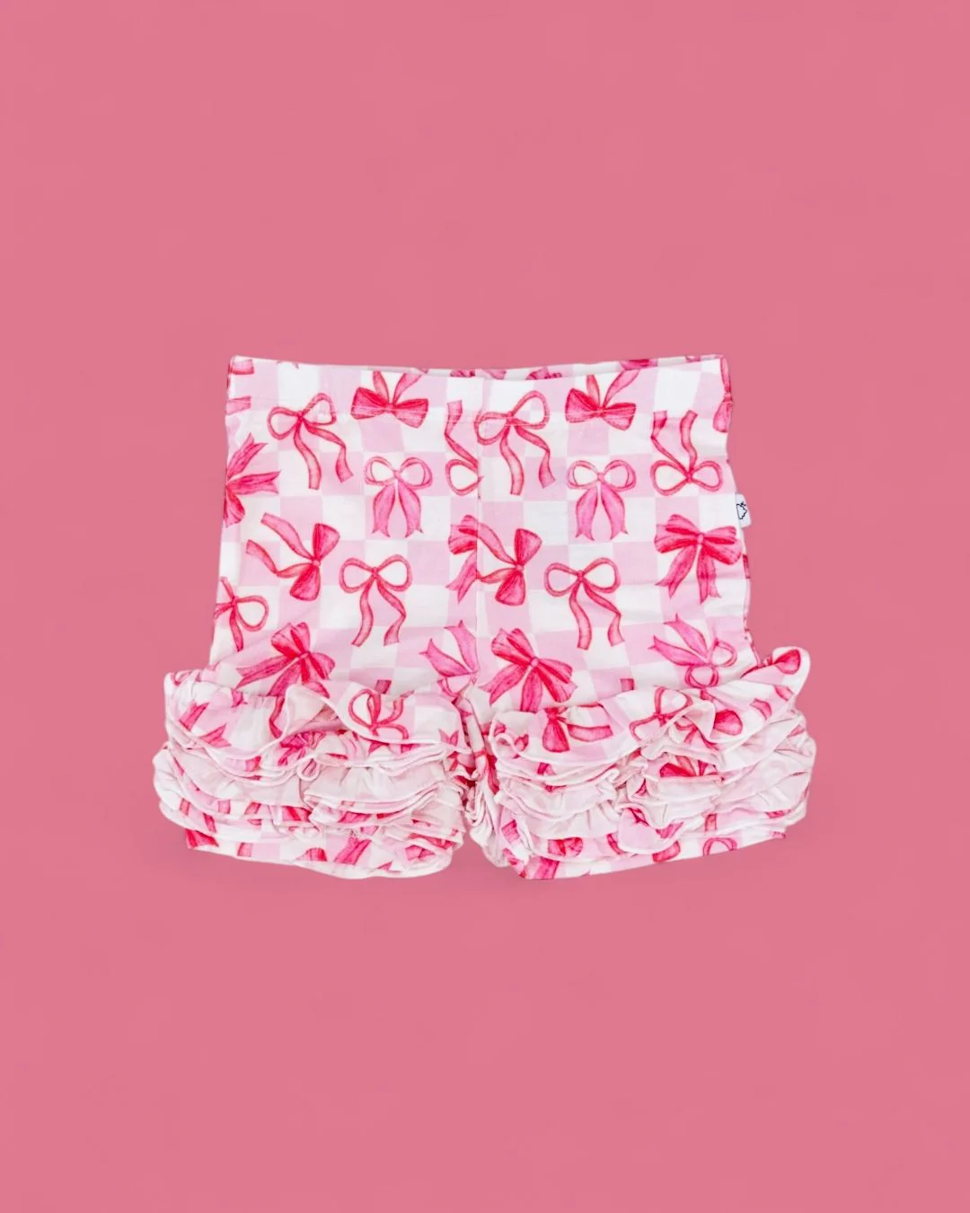 BOW CHECKERED CHARM DREAM RUFFLE SHORTS - Image 2