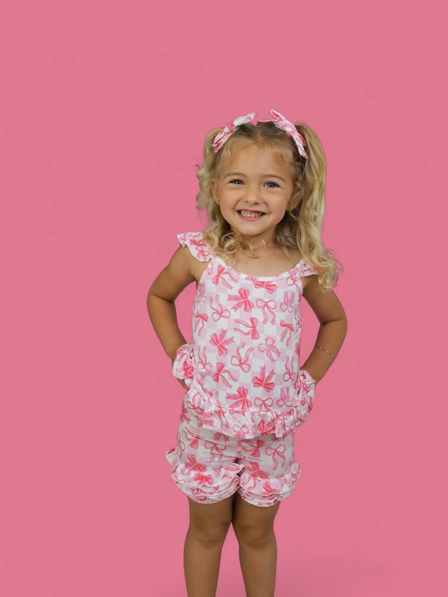 BOW CHECKERED CHARM DREAM RUFFLE SHORTS - Image 9