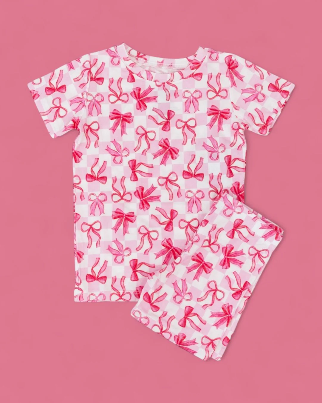 BOW CHECKERED CHARM DREAM SHORT SET - Image 2
