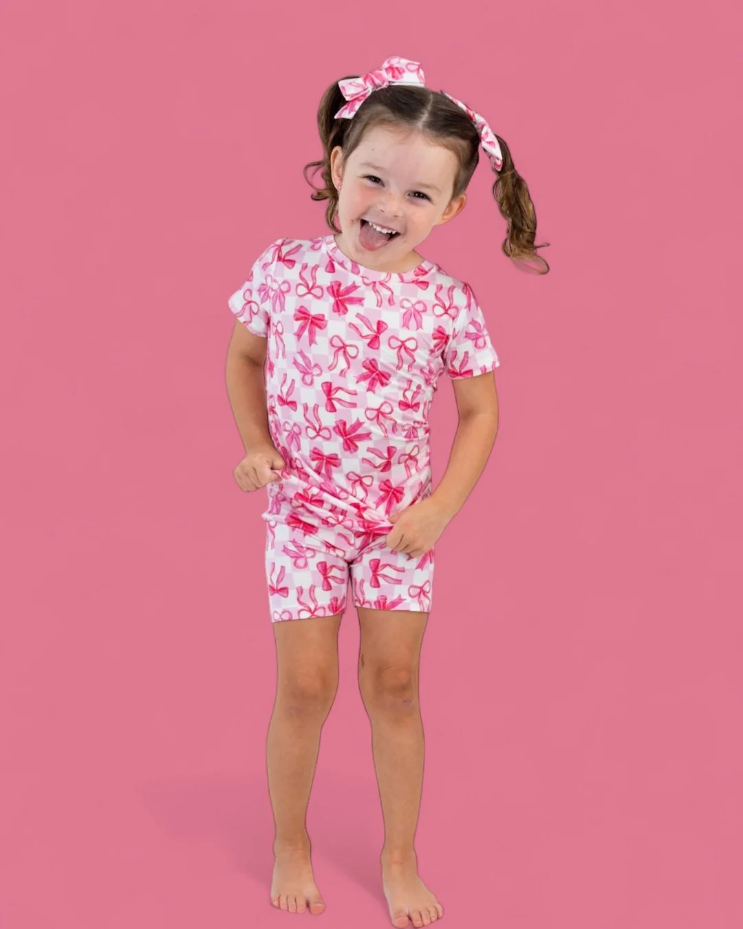 BOW CHECKERED CHARM DREAM SHORT SET - Image 3
