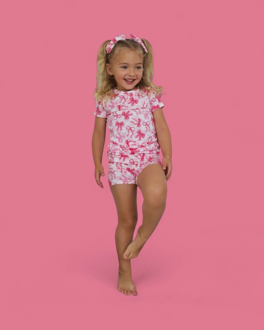 BOW CHECKERED CHARM DREAM SHORT SET - Image 4