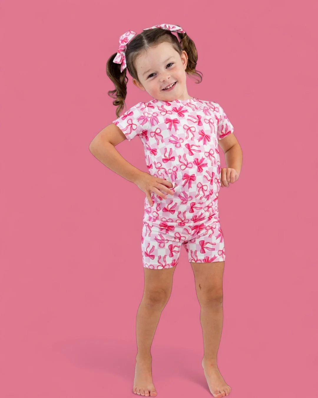 BOW CHECKERED CHARM DREAM SHORT SET - Image 5