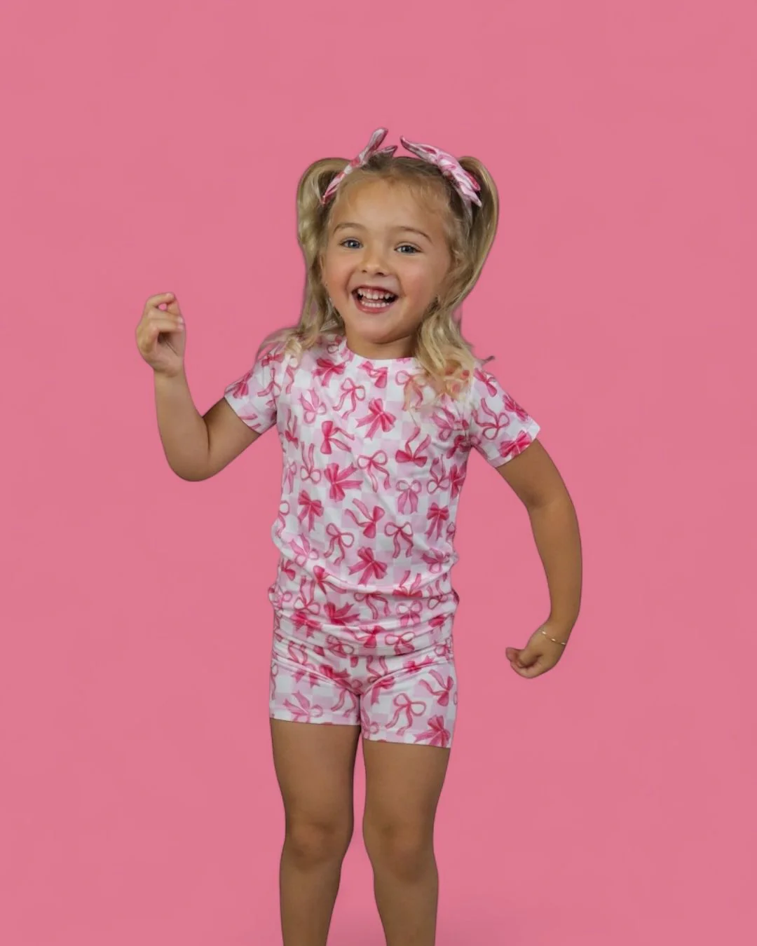 BOW CHECKERED CHARM DREAM SHORT SET - Image 6