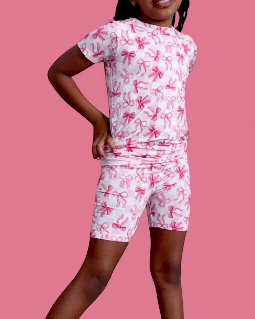 BOW CHECKERED CHARM DREAM SHORT SET - Image 8
