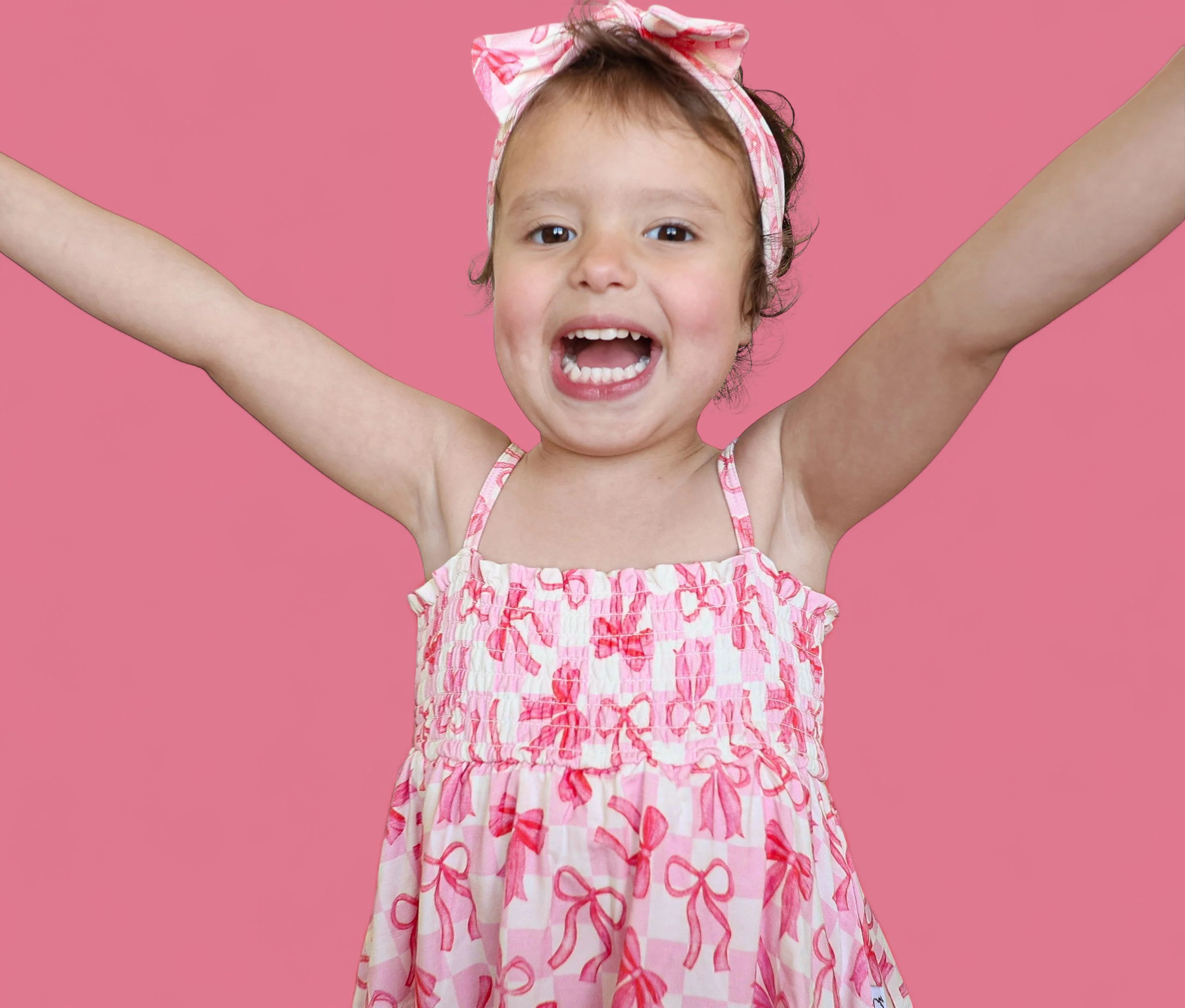 BOW CHECKERED CHARM DREAM SMOCKED TIERED BODYSUIT DRESS - Image 7