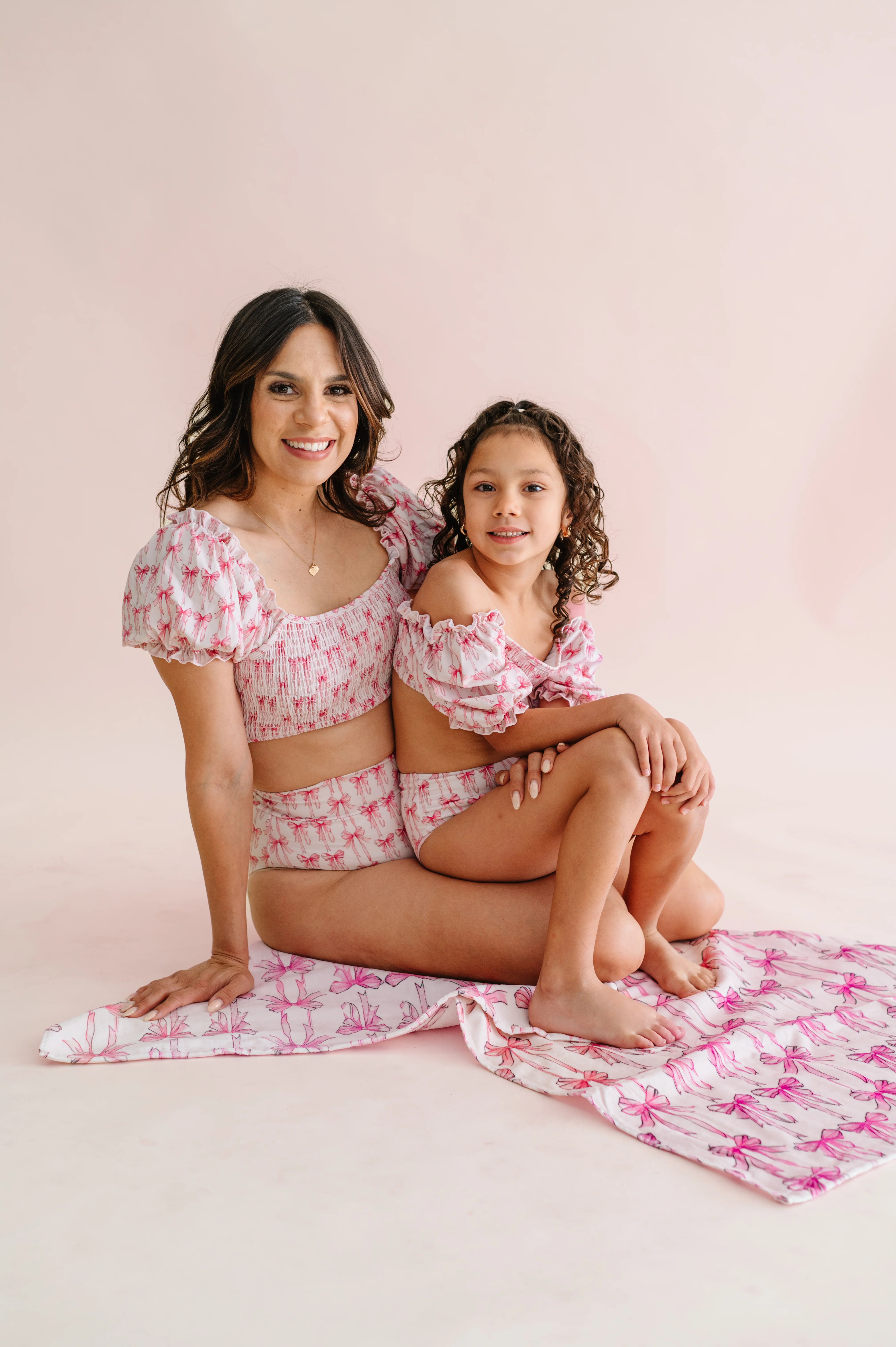 BOW CUTE DREAM SMOCKED OFF THE SHOULDER SWIM SUIT - Image 5