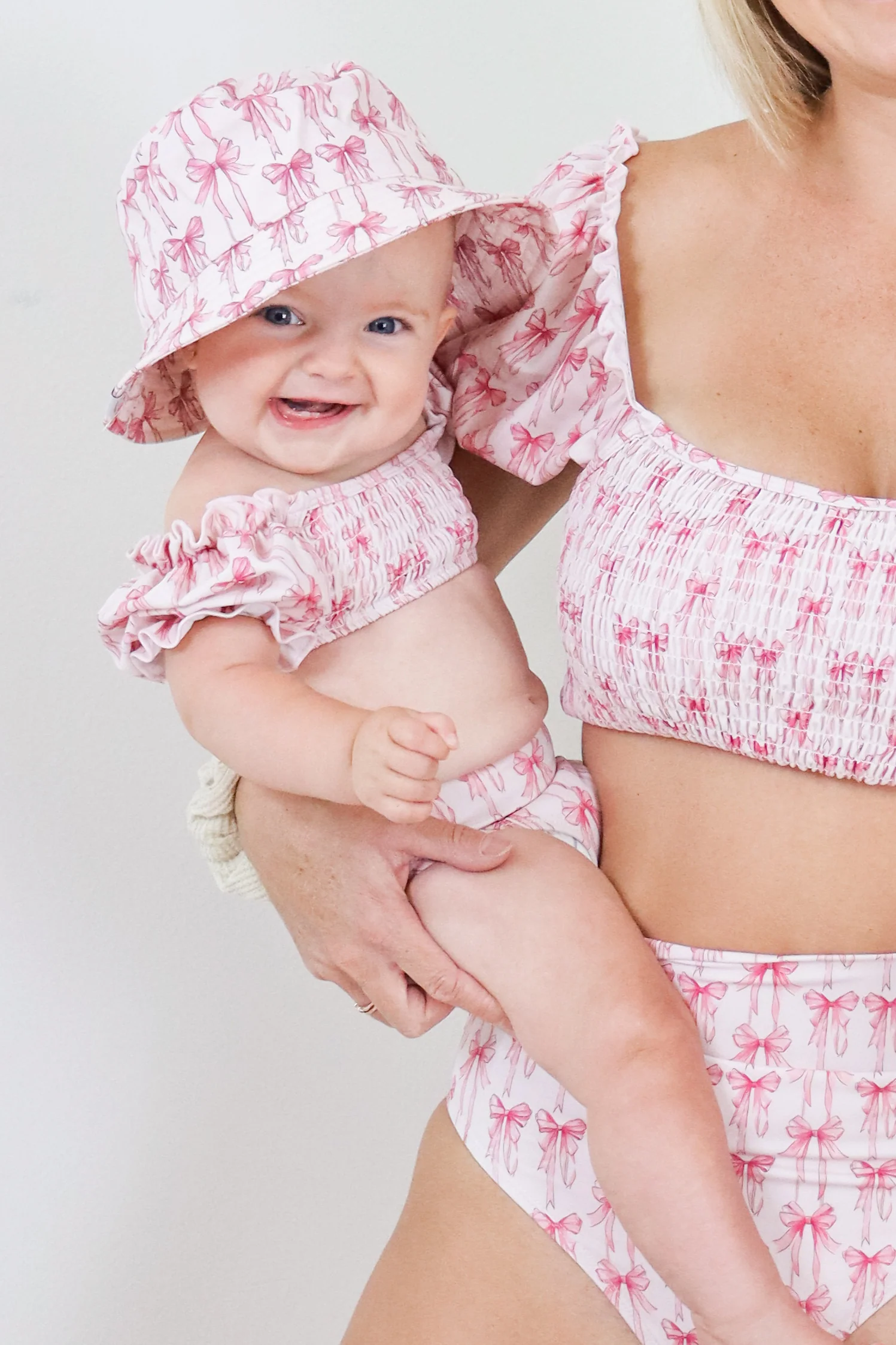 BOW CUTE DREAM SMOCKED OFF THE SHOULDER SWIM SUIT - Image 6
