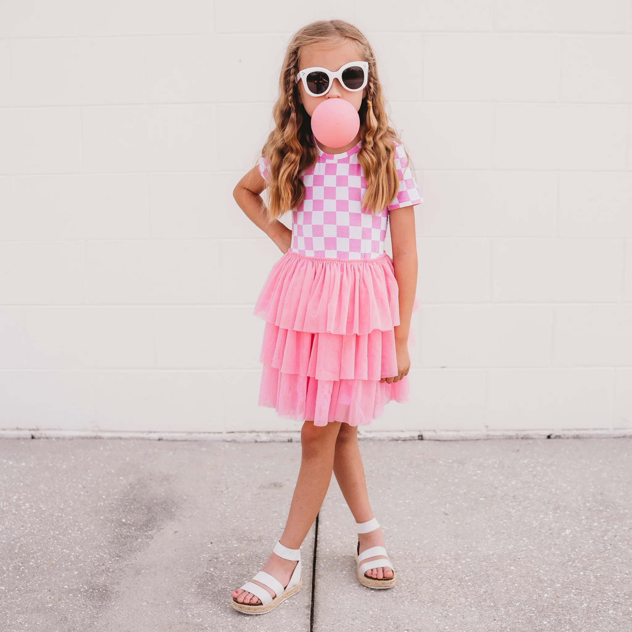 BUBBLEGUM CHECKERS DREAM TUTU DRESS - Image 11