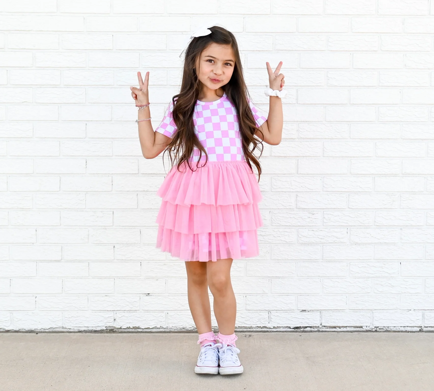 BUBBLEGUM CHECKERS DREAM TUTU DRESS - Image 12