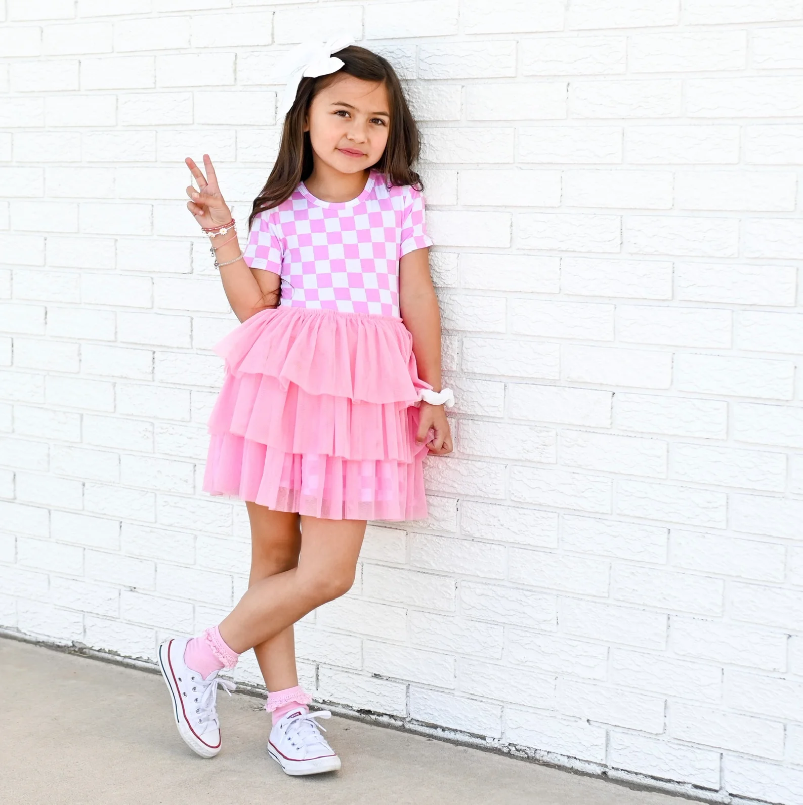 BUBBLEGUM CHECKERS DREAM TUTU DRESS - Image 14