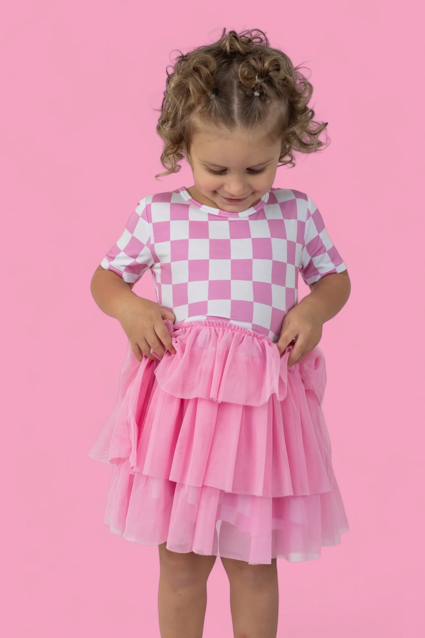 BUBBLEGUM CHECKERS DREAM TUTU DRESS - Image 18