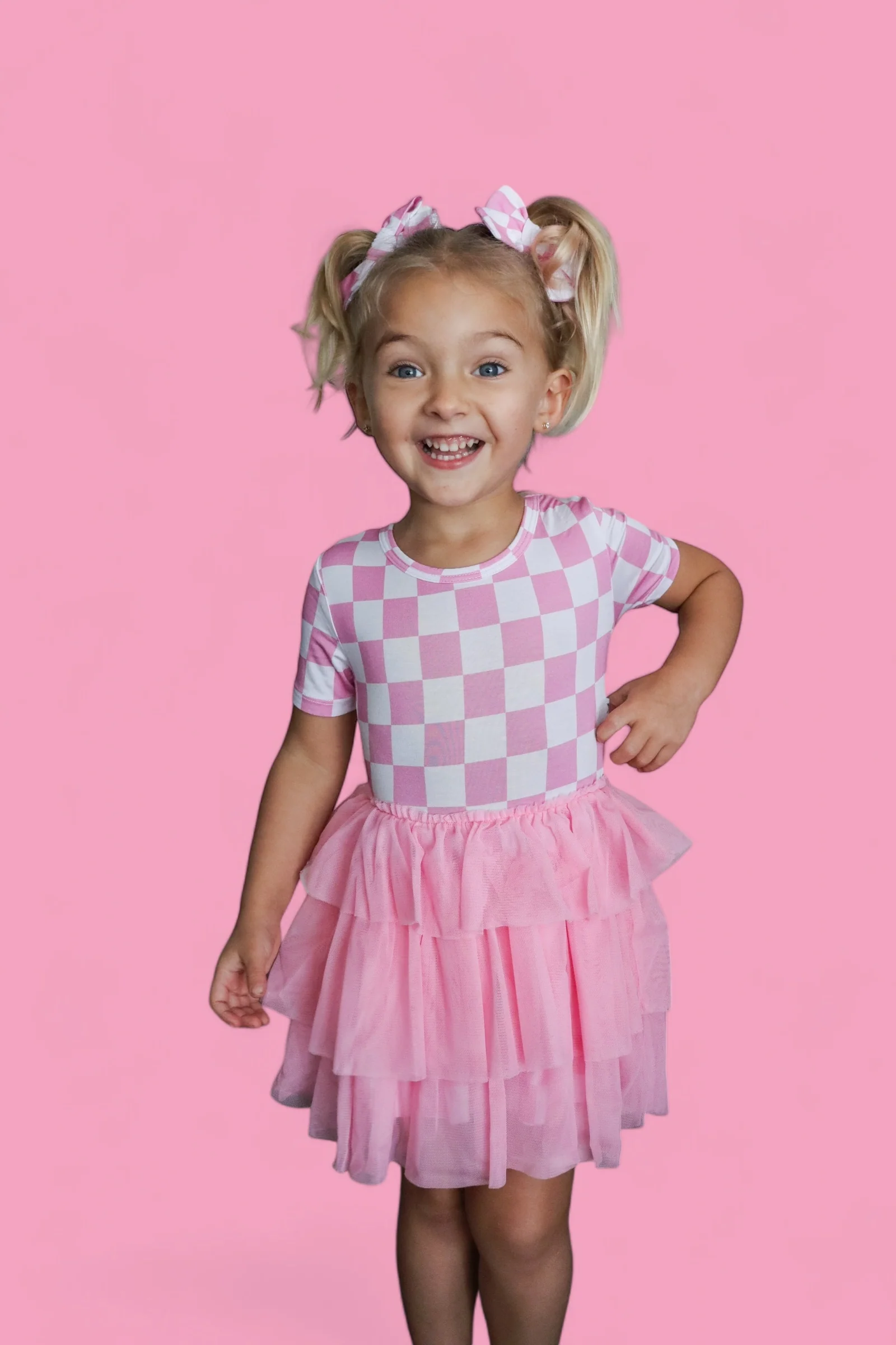 BUBBLEGUM CHECKERS DREAM TUTU DRESS - Image 20