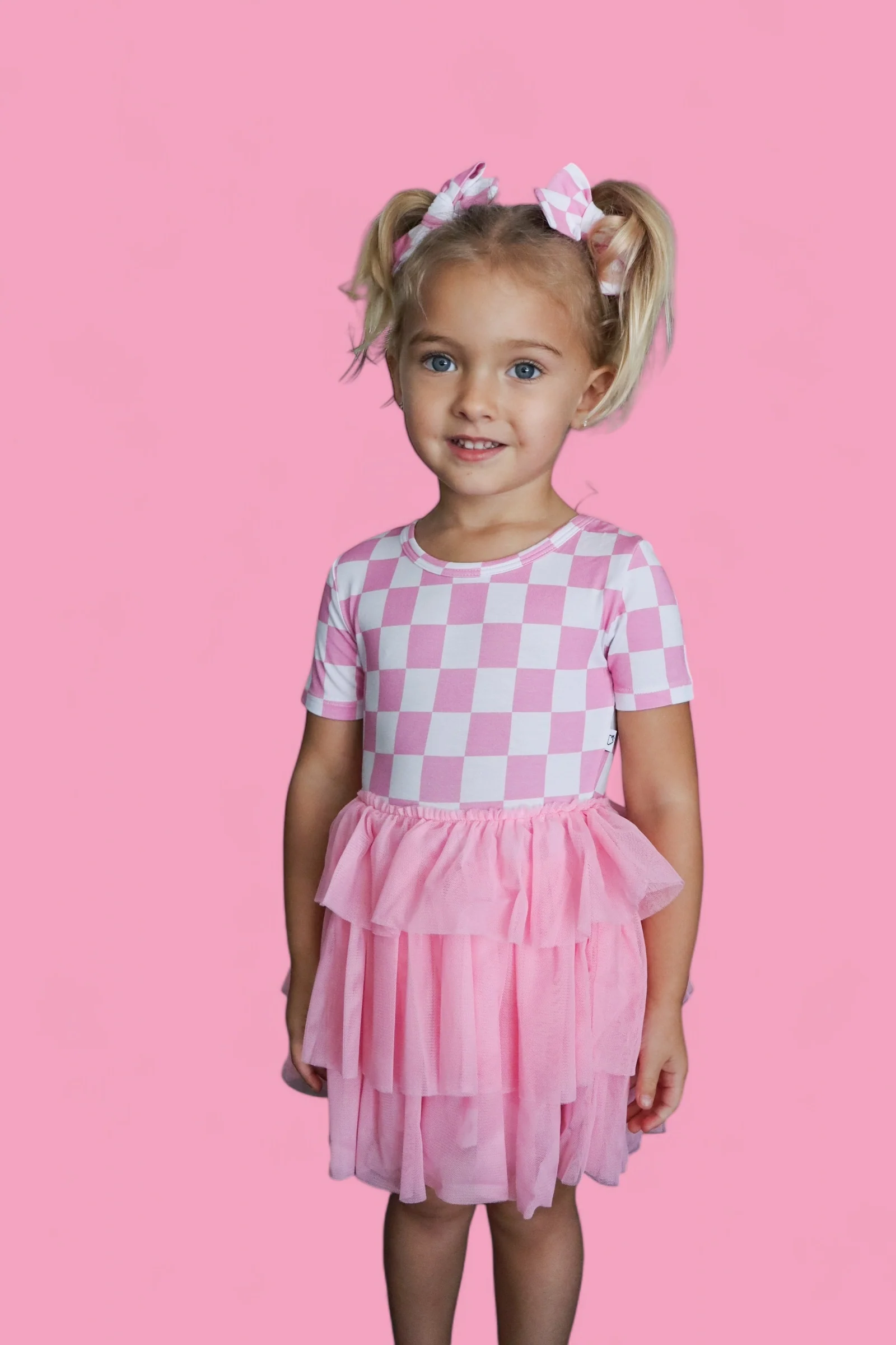 BUBBLEGUM CHECKERS DREAM TUTU DRESS - Image 23