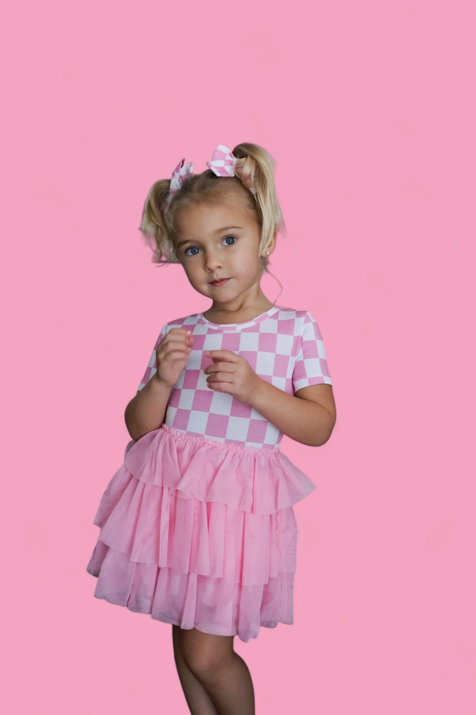 BUBBLEGUM CHECKERS DREAM TUTU DRESS - Image 5