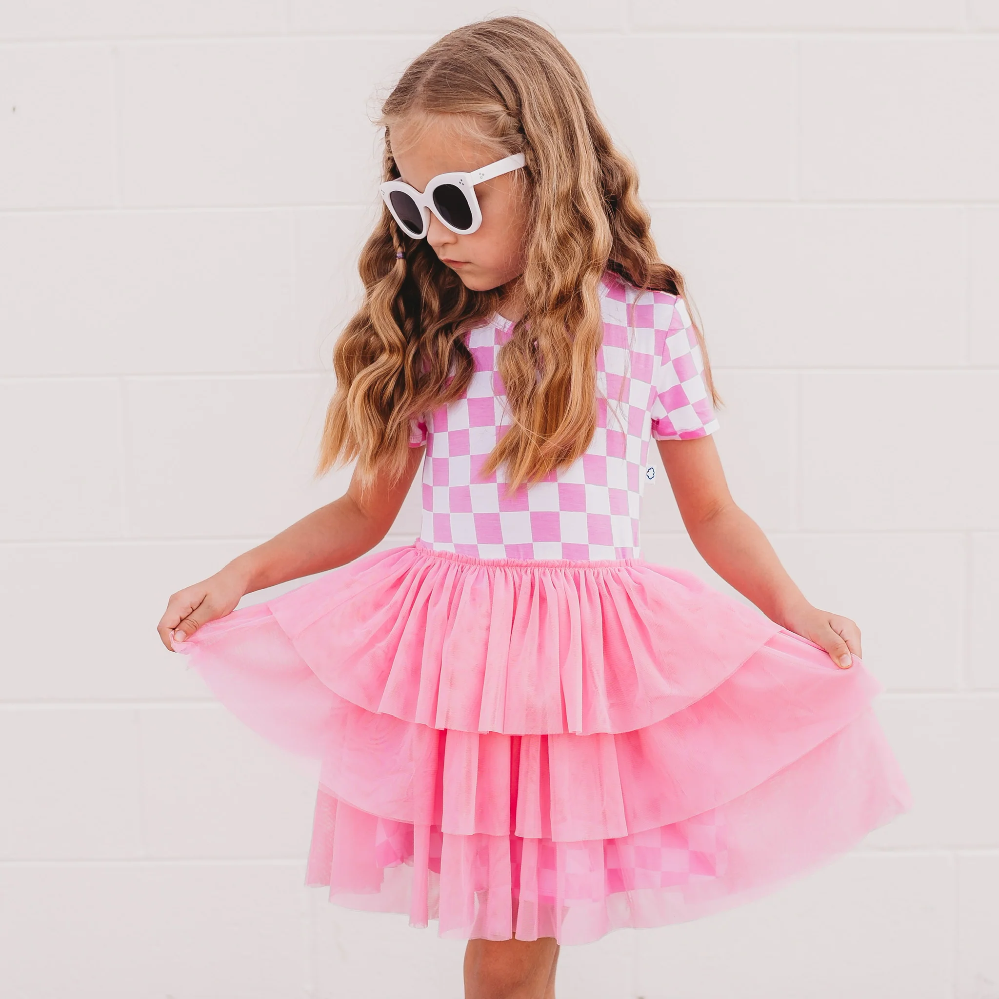 BUBBLEGUM CHECKERS DREAM TUTU DRESS - Image 6