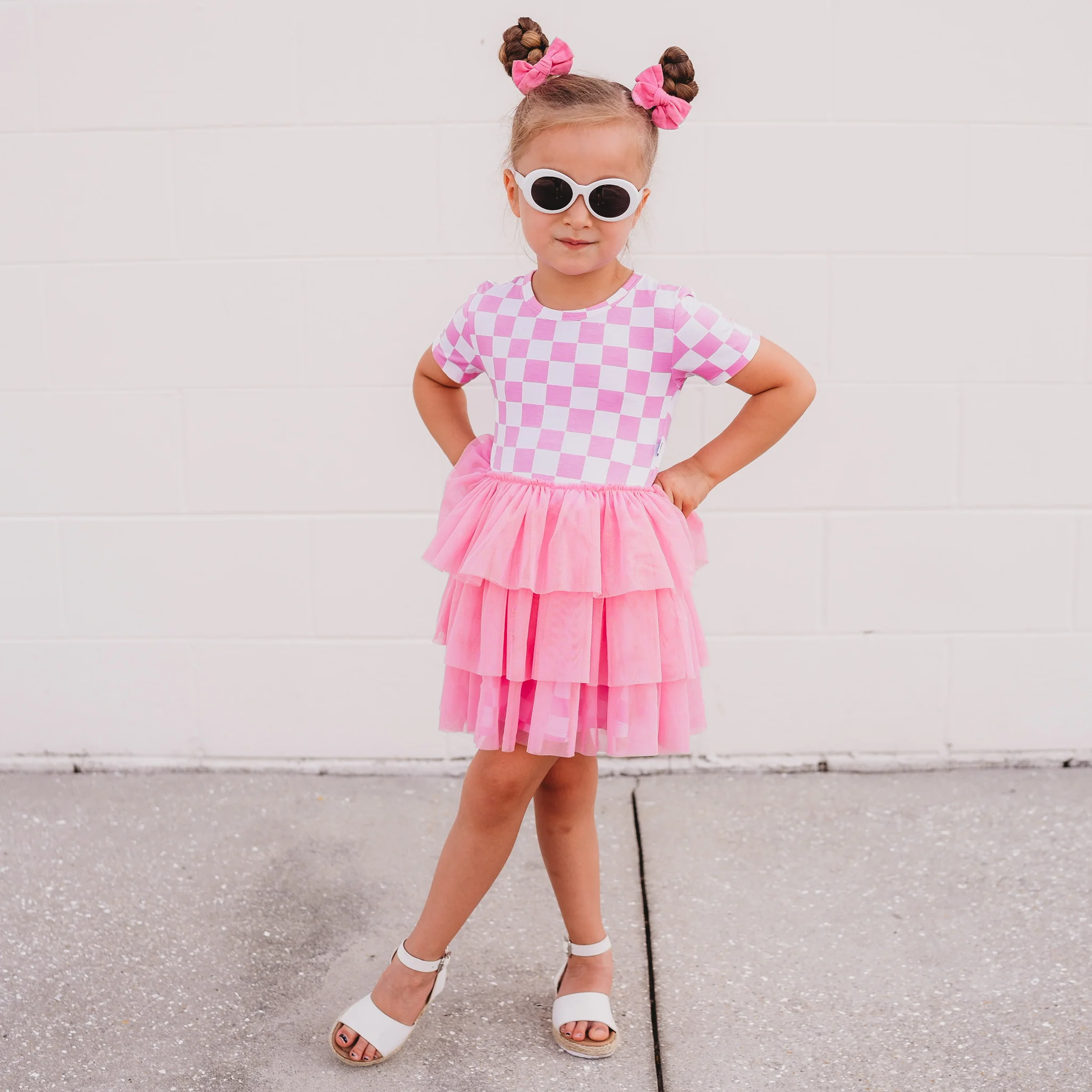 BUBBLEGUM CHECKERS DREAM TUTU DRESS - Image 9