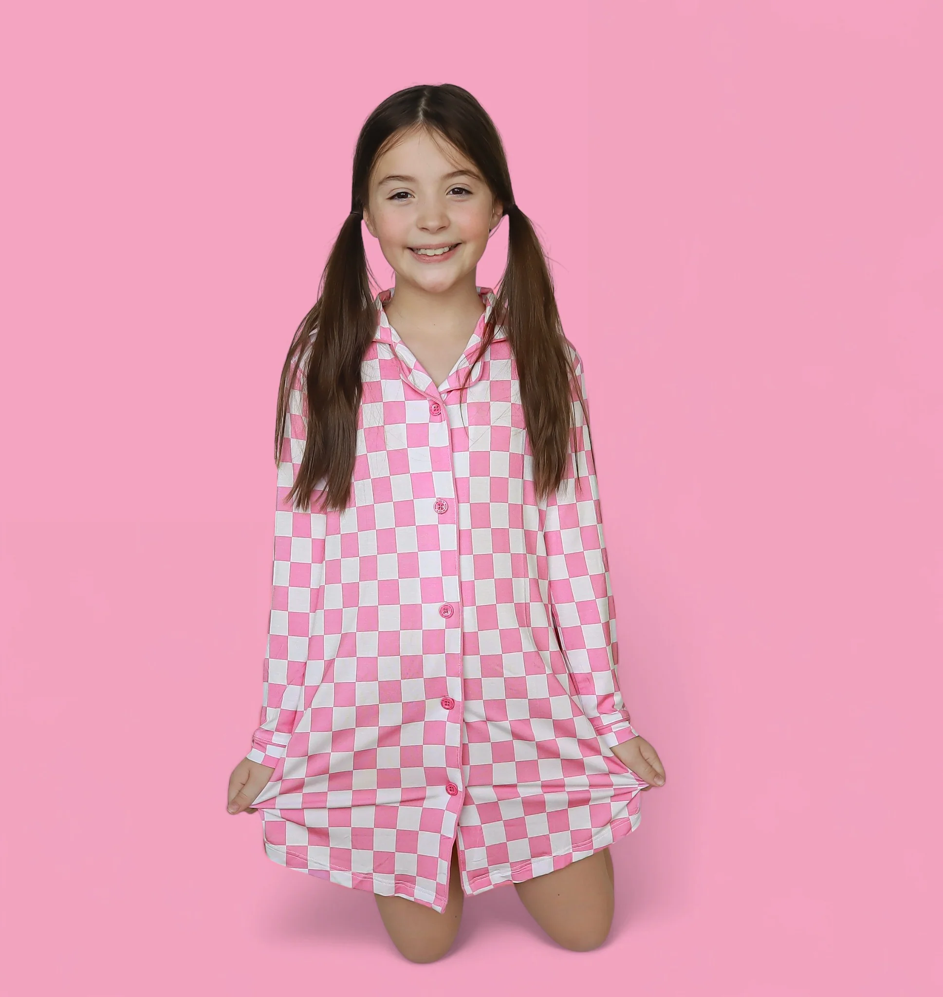 BUBBLEGUM CHECKERS GIRL'S DREAM GOWN - Image 3