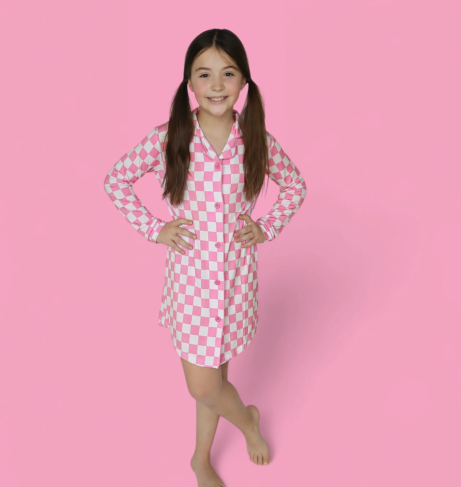 BUBBLEGUM CHECKERS GIRL'S DREAM GOWN - Image 4