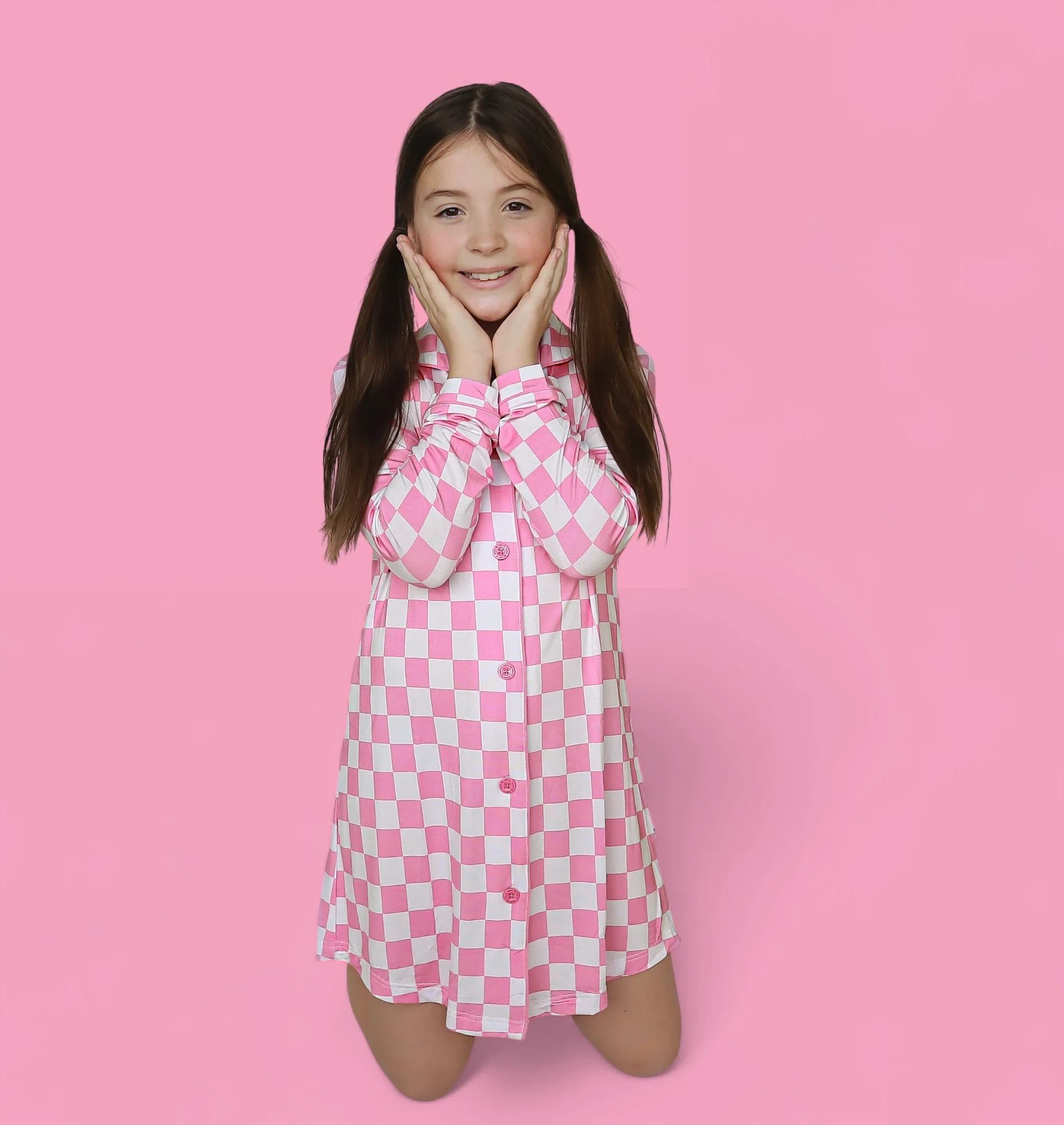 BUBBLEGUM CHECKERS GIRL'S DREAM GOWN - Image 6