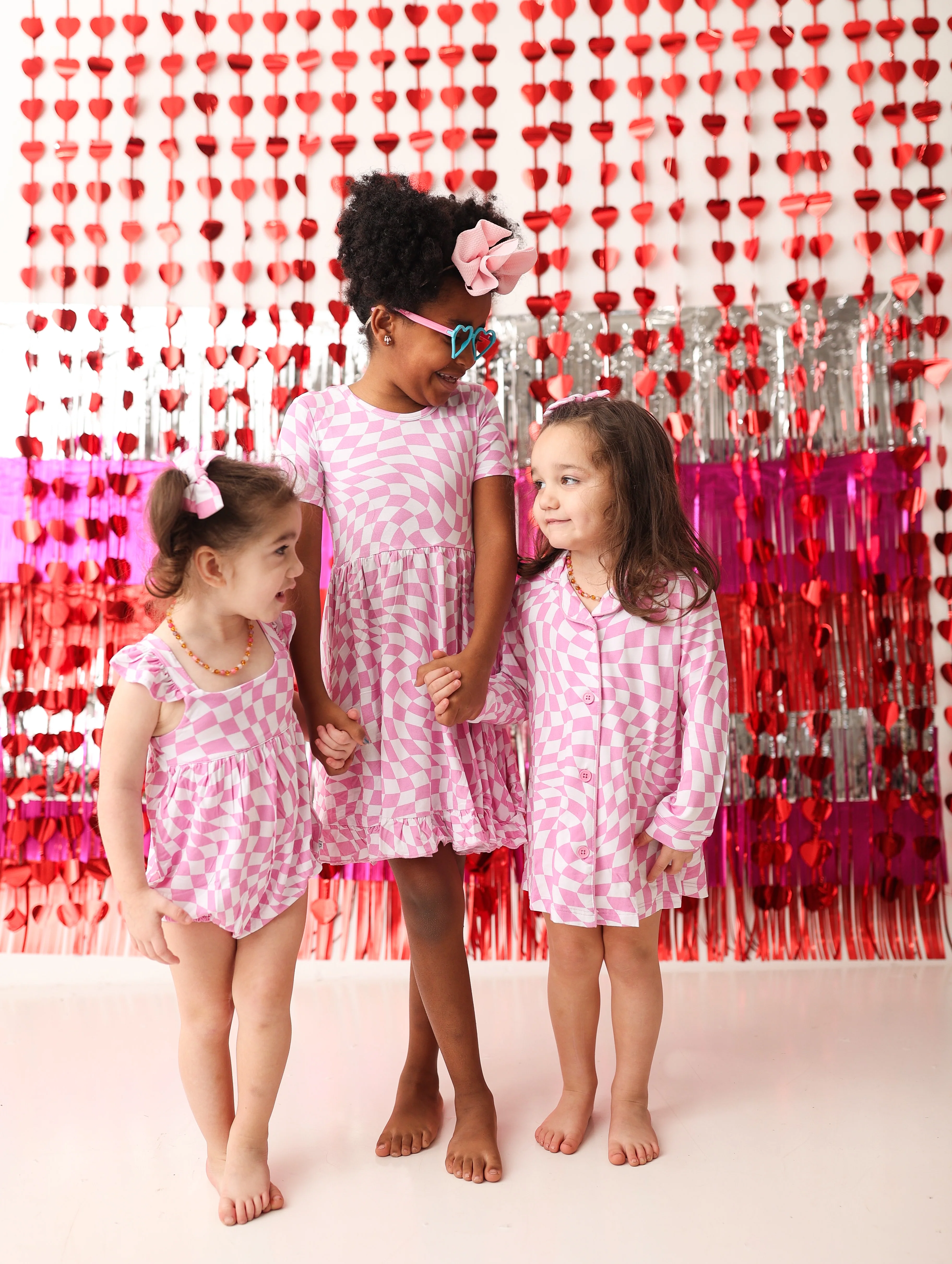 BUBBLEGUM WAVY CHECKERS DREAM RUFFLE DRESS - Image 3