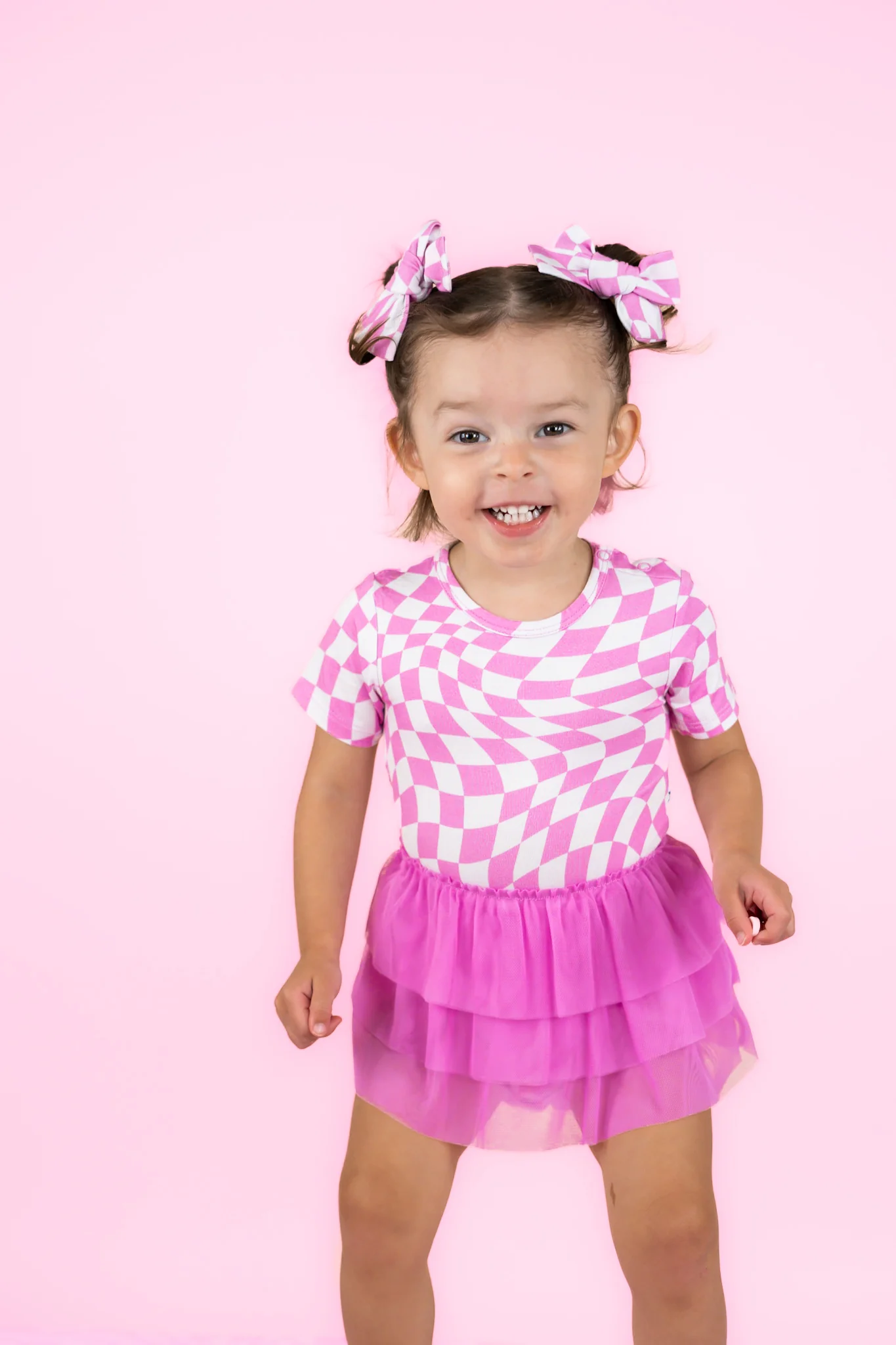 BUBBLEGUM WAVY CHECKERS DREAM TUTU BODYSUIT DRESS - Image 5