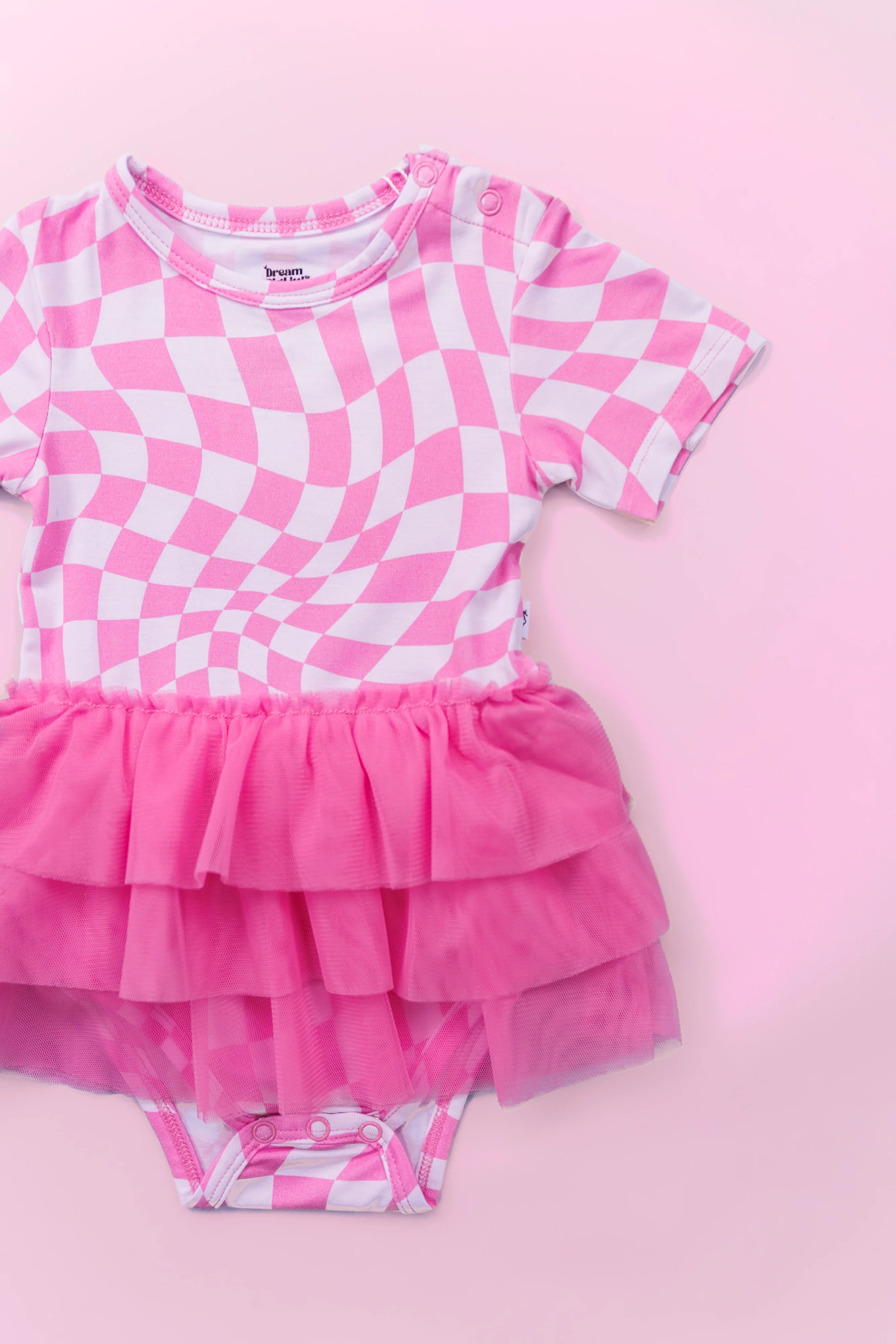 BUBBLEGUM WAVY CHECKERS DREAM TUTU BODYSUIT DRESS - Image 6