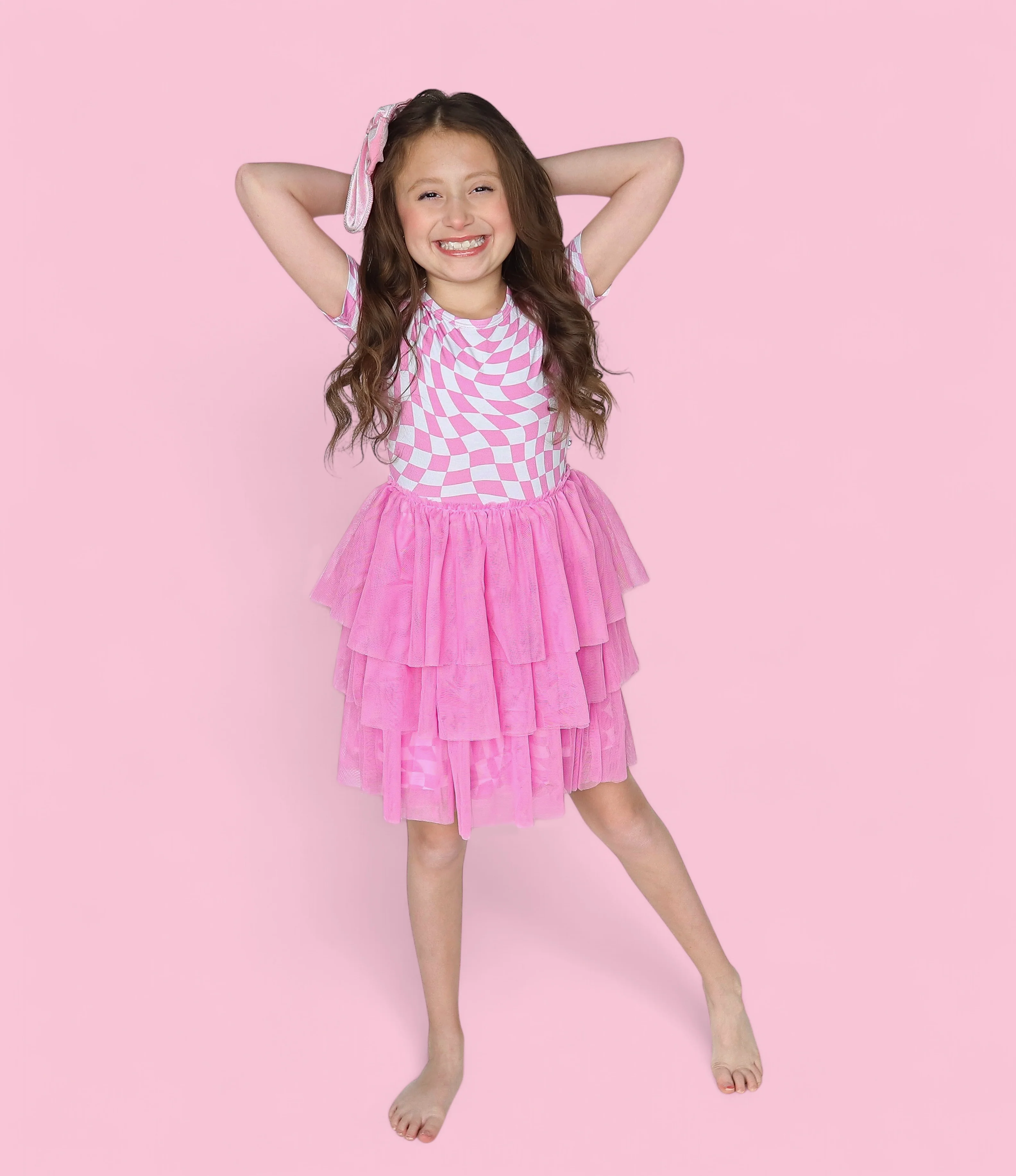 BUBBLEGUM WAVY CHECKERS DREAM TUTU DRESS - Image 10