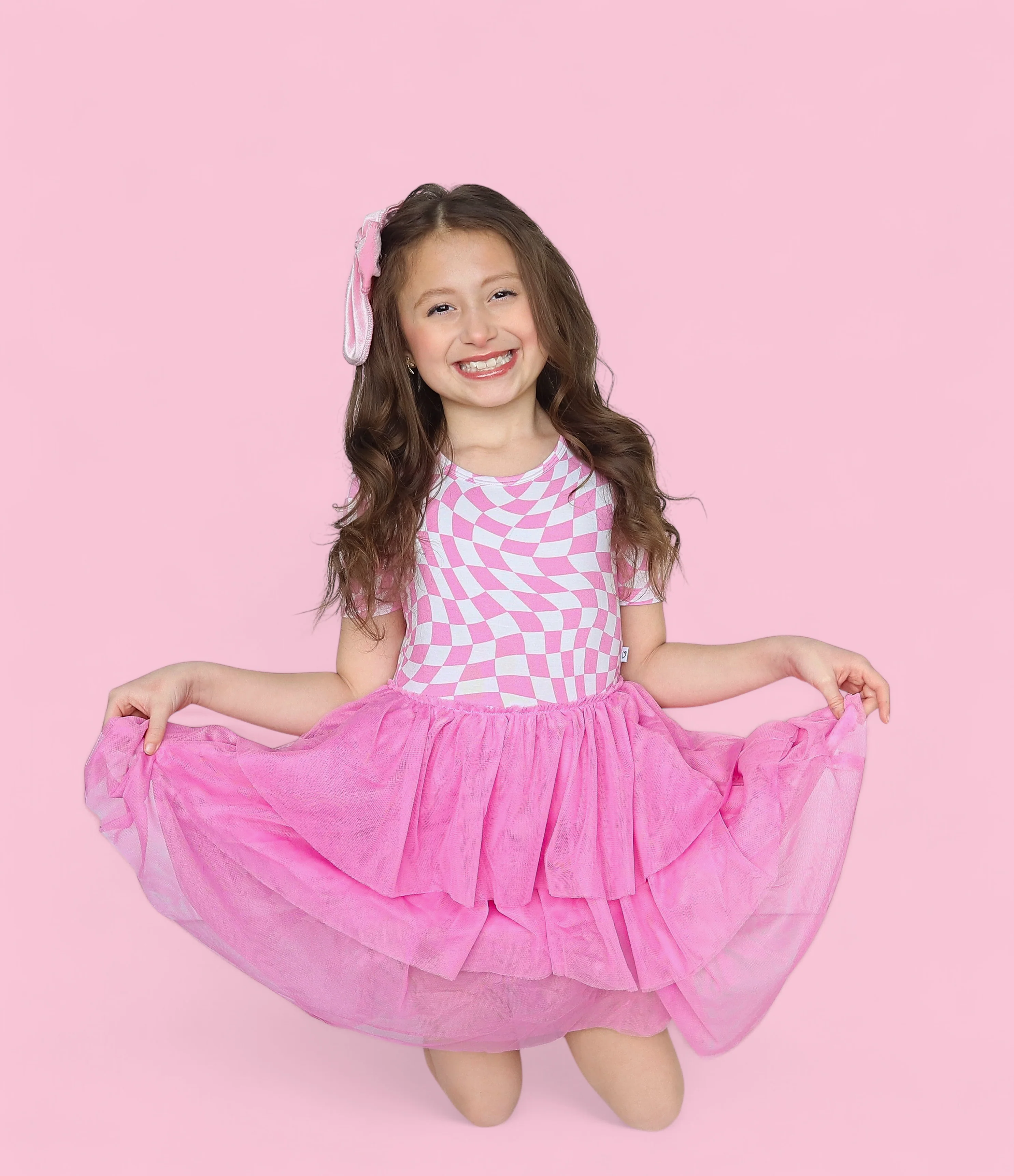 BUBBLEGUM WAVY CHECKERS DREAM TUTU DRESS - Image 12