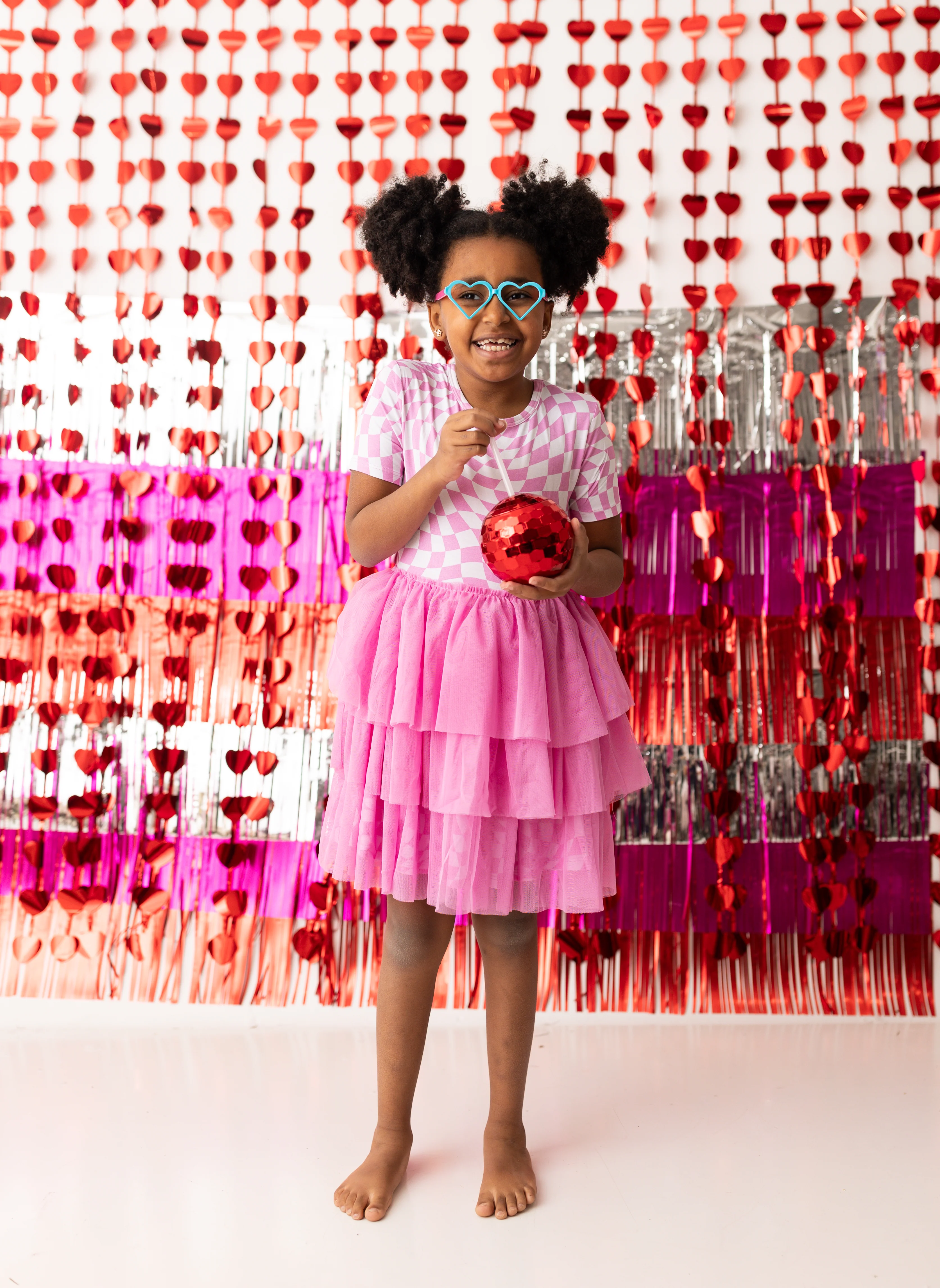BUBBLEGUM WAVY CHECKERS DREAM TUTU DRESS - Image 2