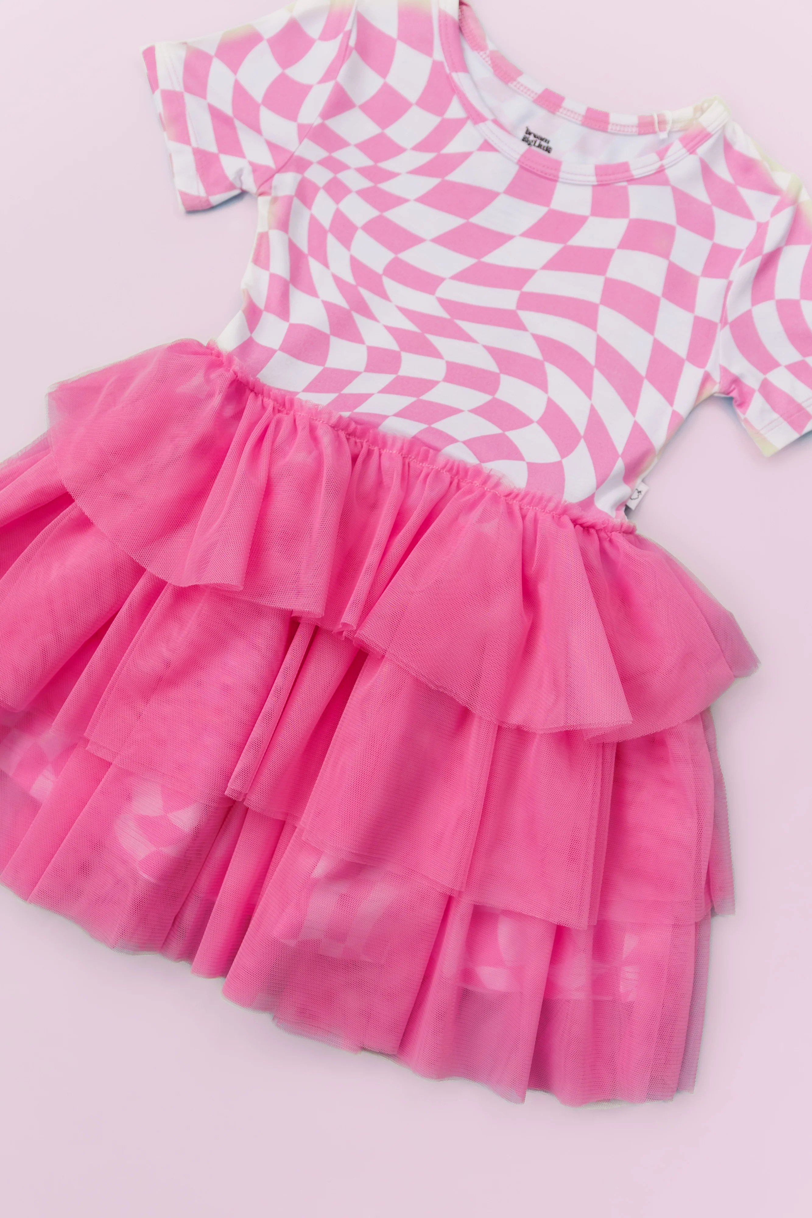 BUBBLEGUM WAVY CHECKERS DREAM TUTU DRESS - Image 5