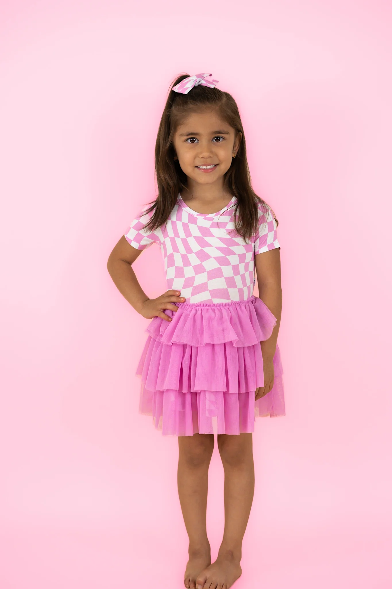 BUBBLEGUM WAVY CHECKERS DREAM TUTU DRESS - Image 7
