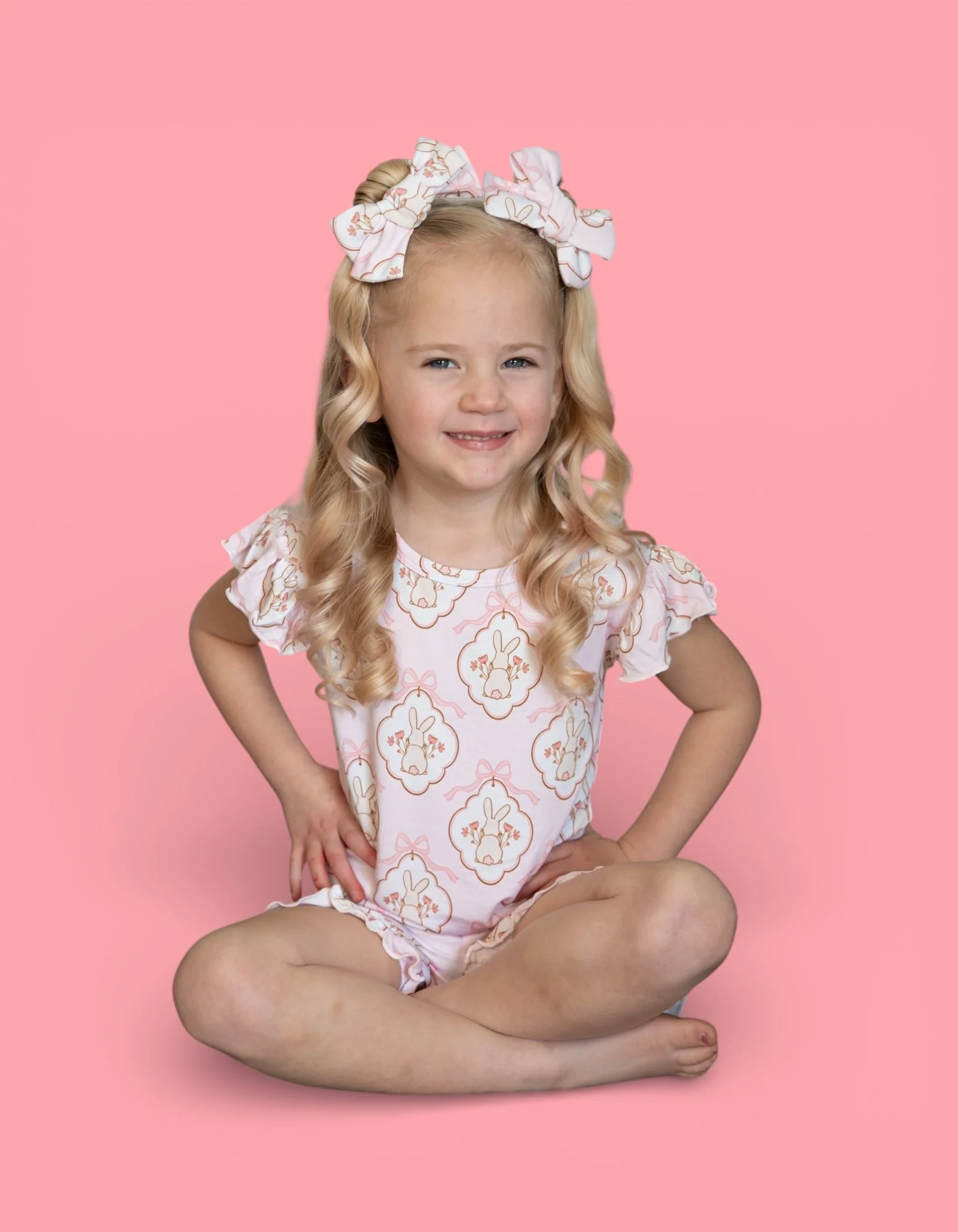 BUNNY BOW BLOSSOMS DREAM RUFFLE SHORT SET - Image 11