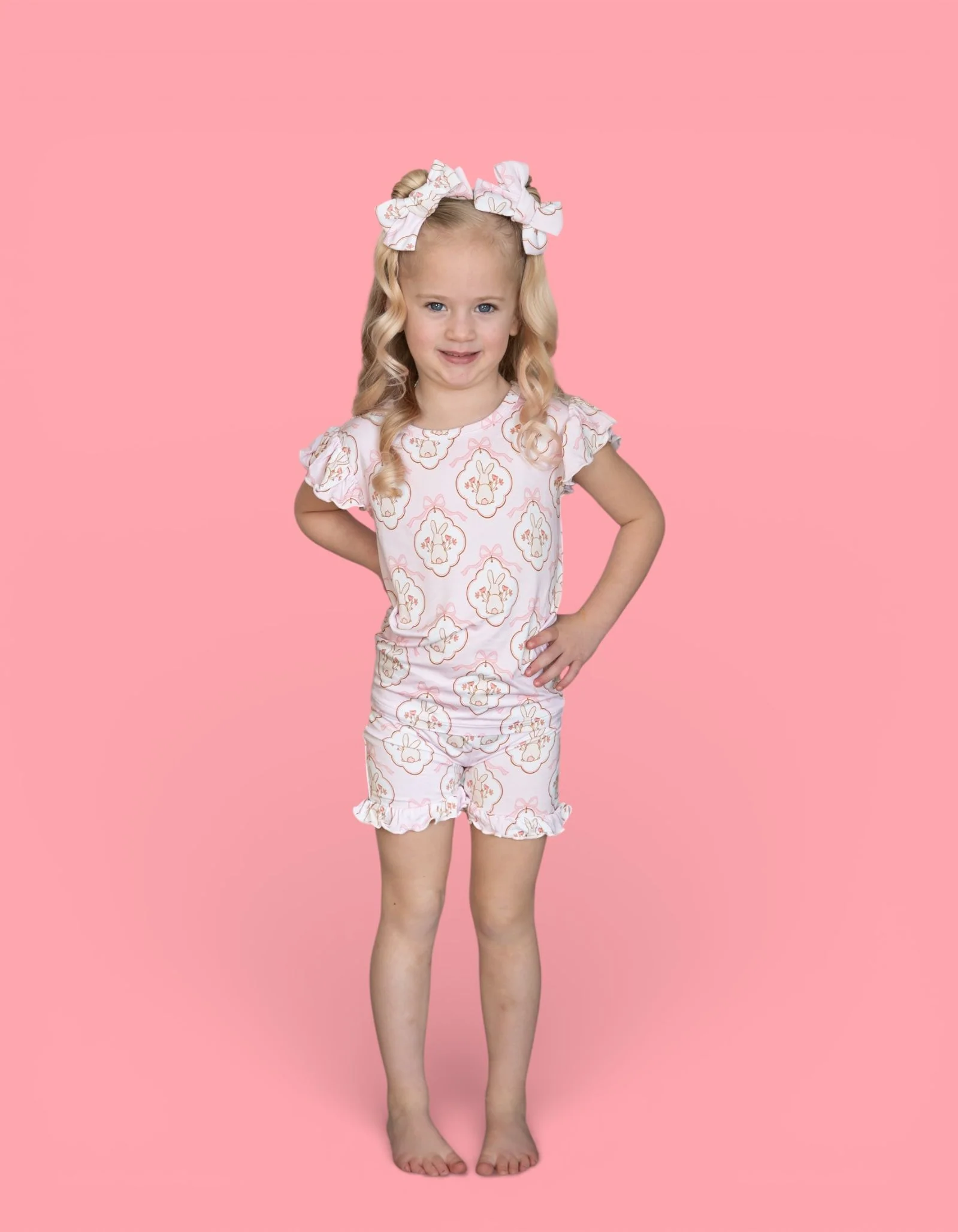 BUNNY BOW BLOSSOMS DREAM RUFFLE SHORT SET - Image 7