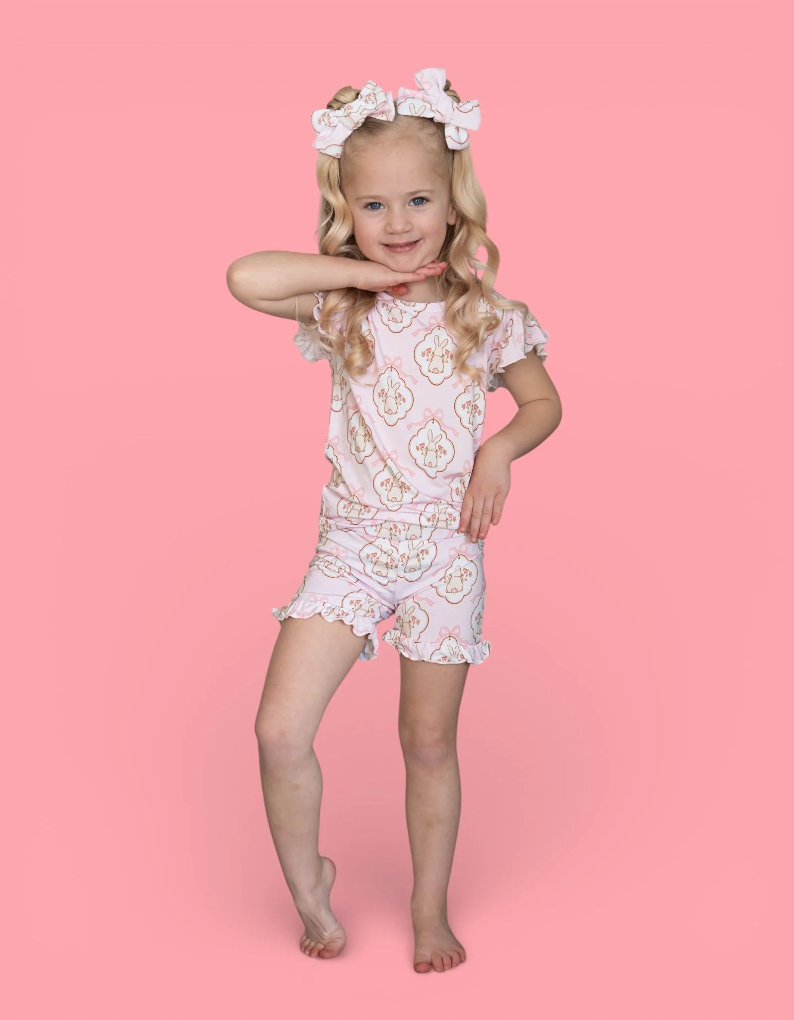 BUNNY BOW BLOSSOMS DREAM RUFFLE SHORT SET - Image 9