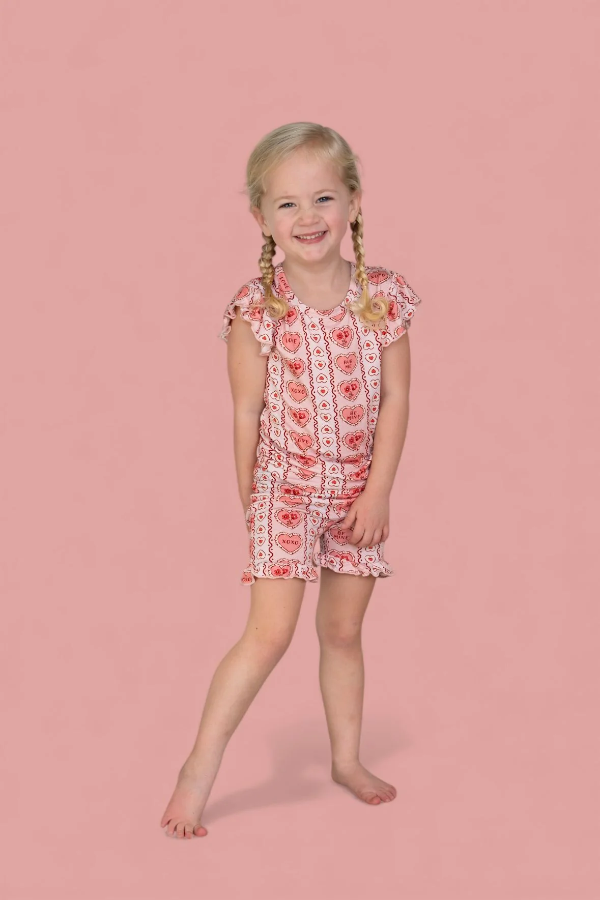 CANDY HEARTS DREAM RUFFLE SHORT SET - Image 3