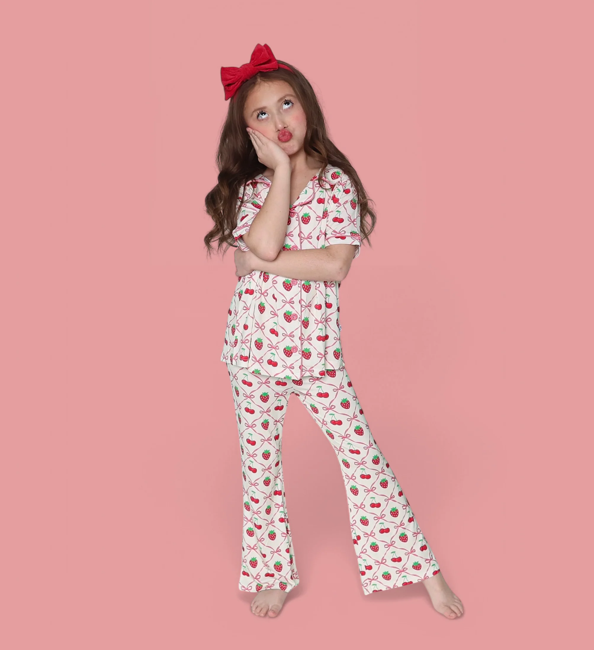 CHERRY BOW BERRY DREAM GIRL'S FLARE SET - Image 4