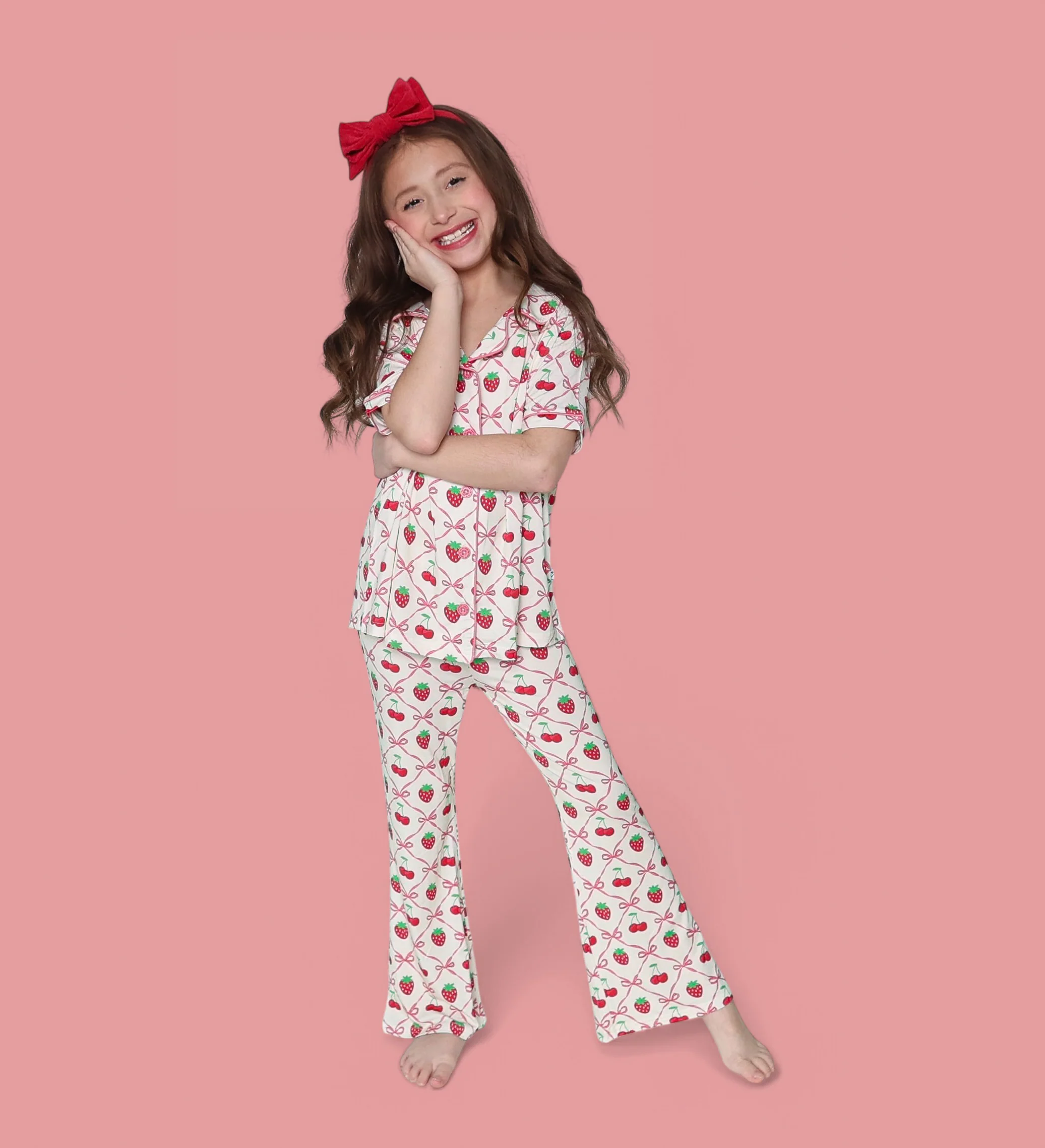 CHERRY BOW BERRY DREAM GIRL'S FLARE SET - Image 5