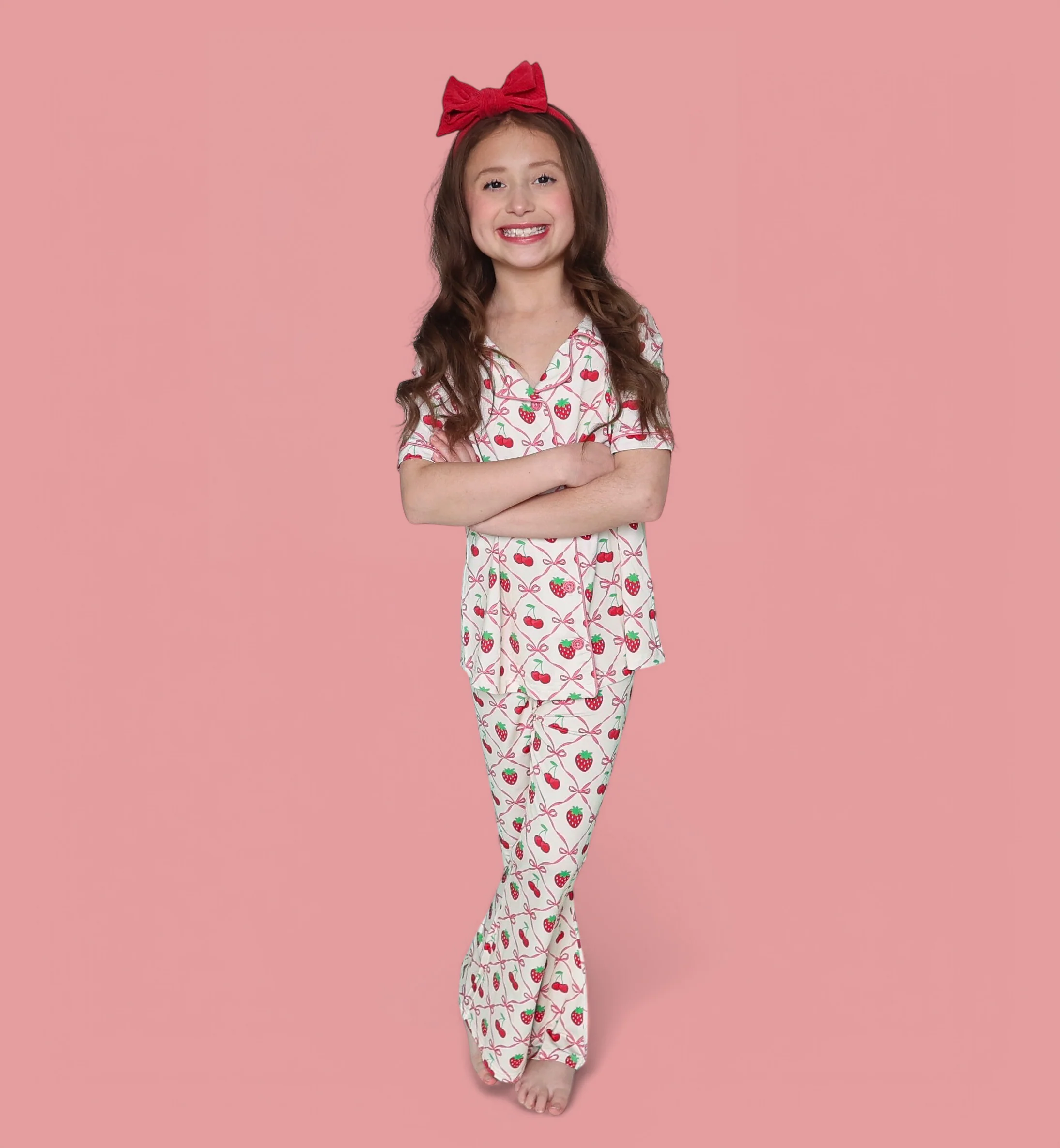 CHERRY BOW BERRY DREAM GIRL'S FLARE SET - Image 6