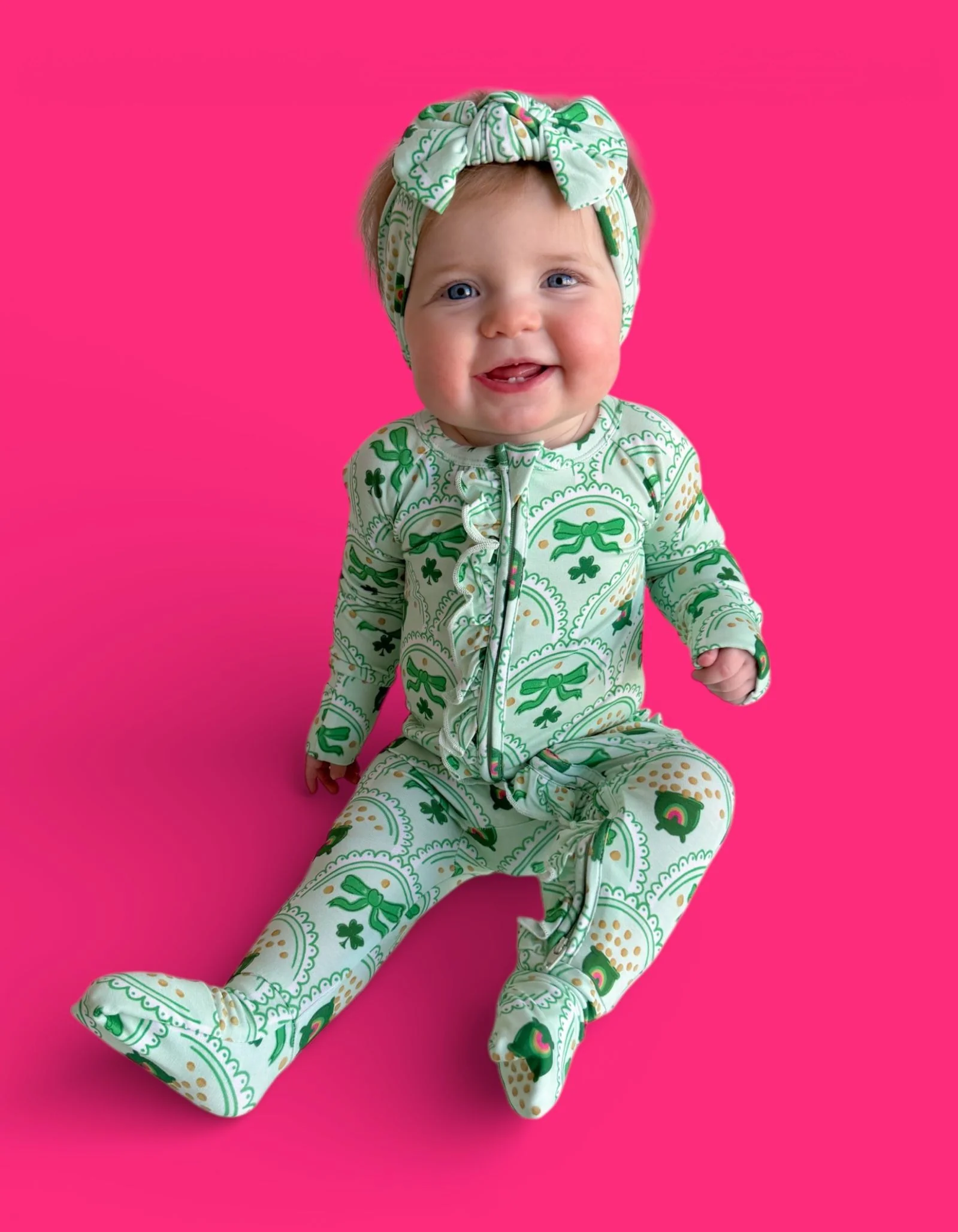 CLOVER & COINS DREAM RUFFLE ROMPER - Image 11