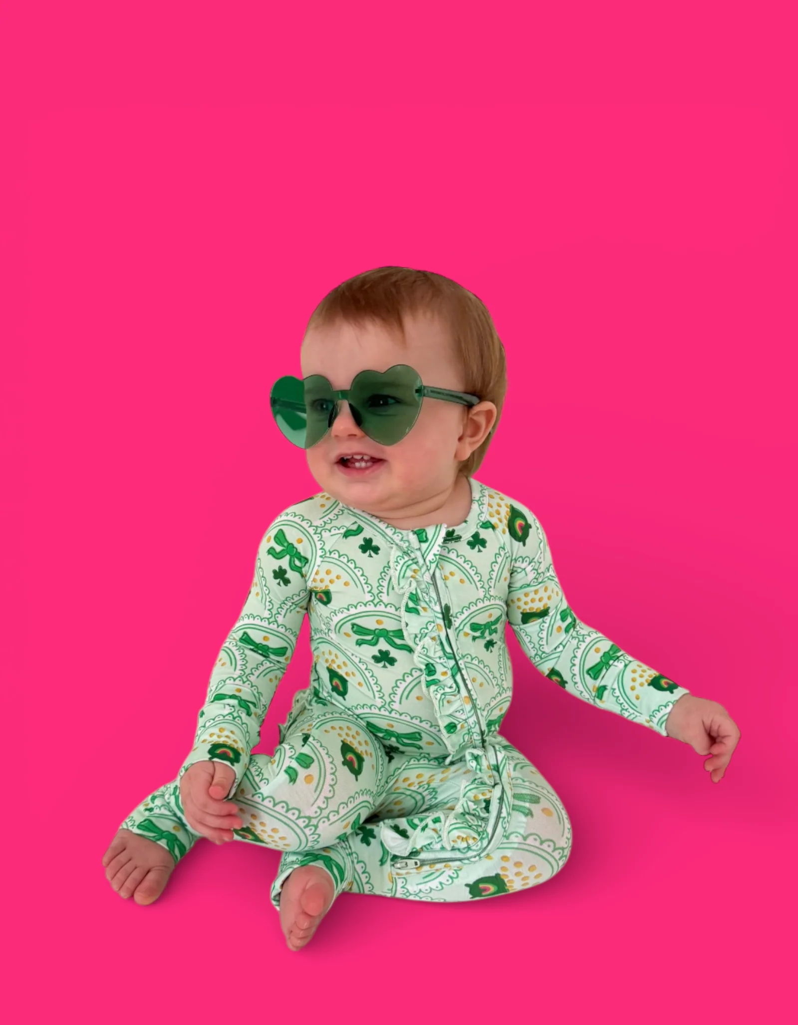 CLOVER & COINS DREAM RUFFLE ROMPER - Image 12