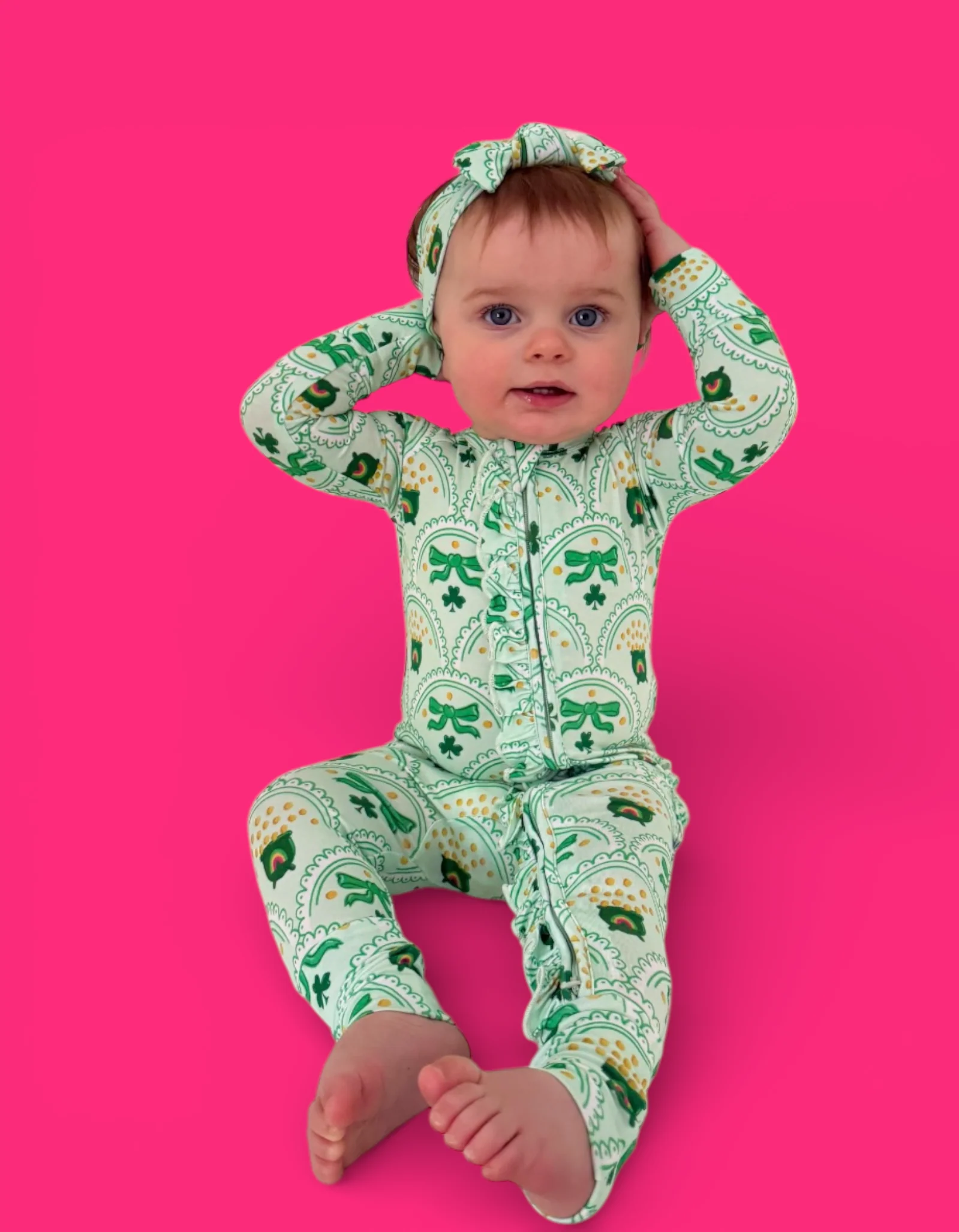 CLOVER & COINS DREAM RUFFLE ROMPER - Image 17