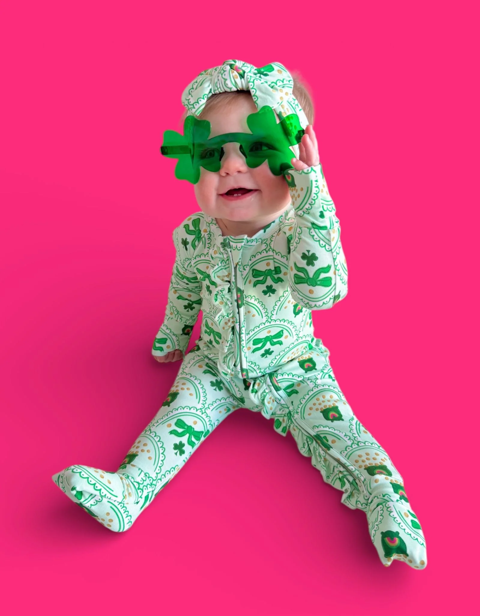 CLOVER & COINS DREAM RUFFLE ROMPER - Image 22