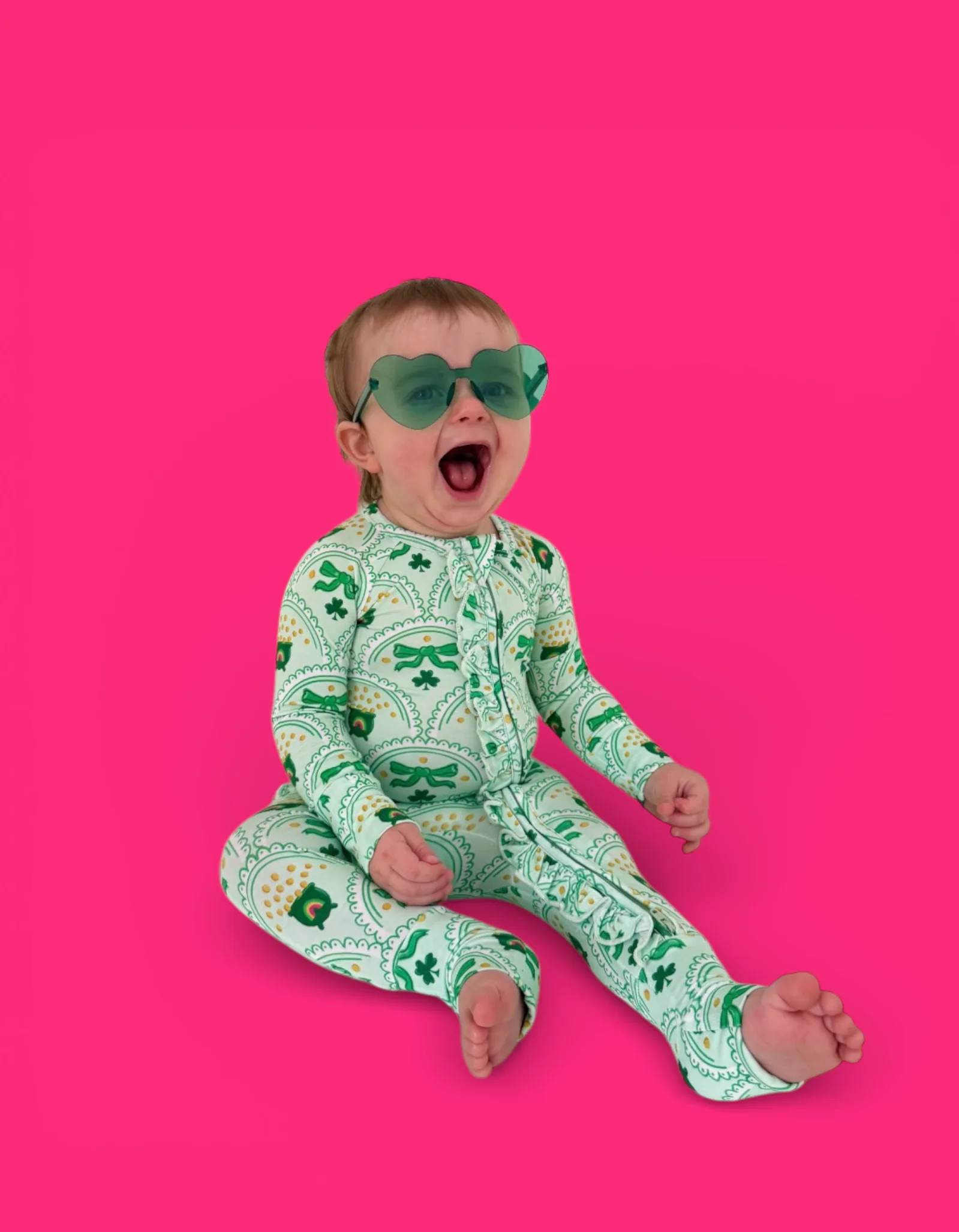 CLOVER & COINS DREAM RUFFLE ROMPER - Image 23
