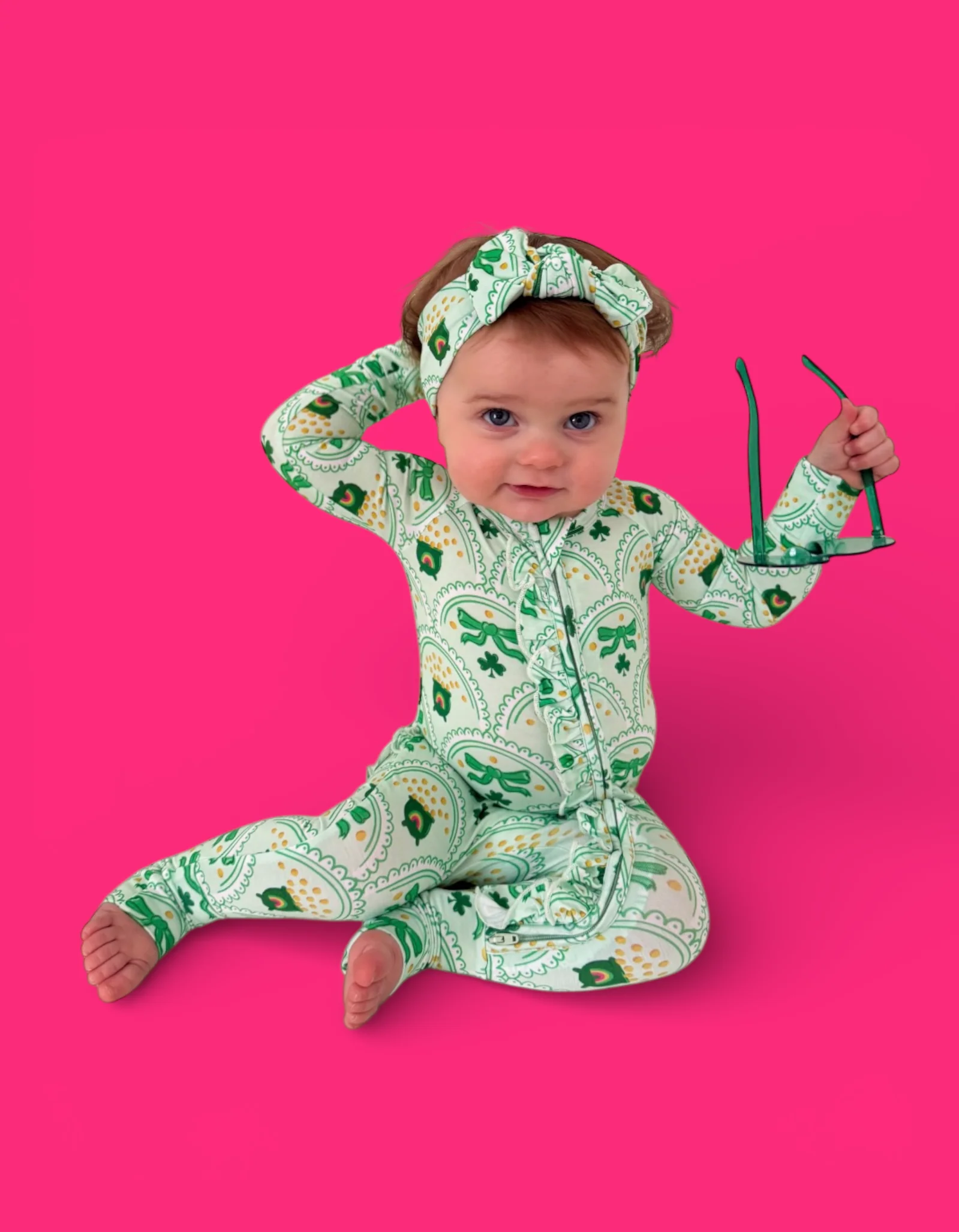 CLOVER & COINS DREAM RUFFLE ROMPER - Image 25