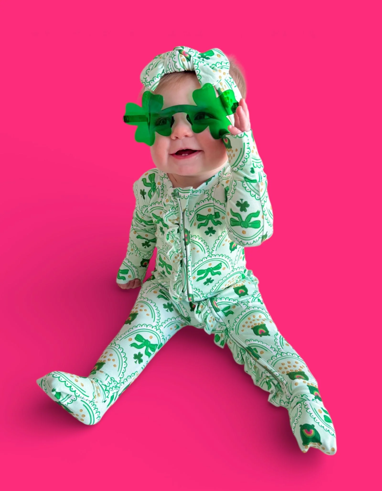 CLOVER & COINS DREAM RUFFLE ROMPER - Image 3